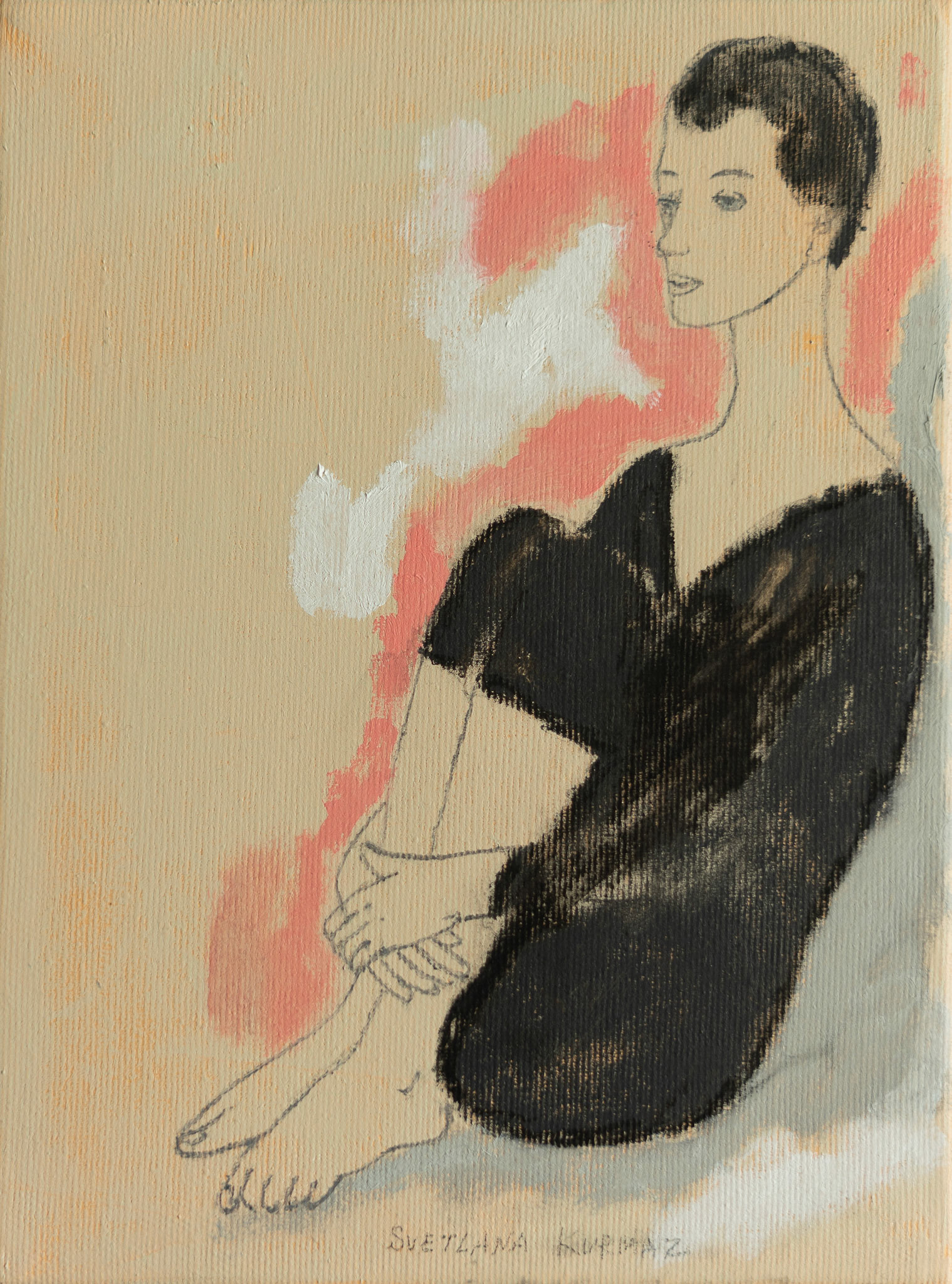 LADY GYMNAST, oil on canvas, 24x18cm. /SOLD/