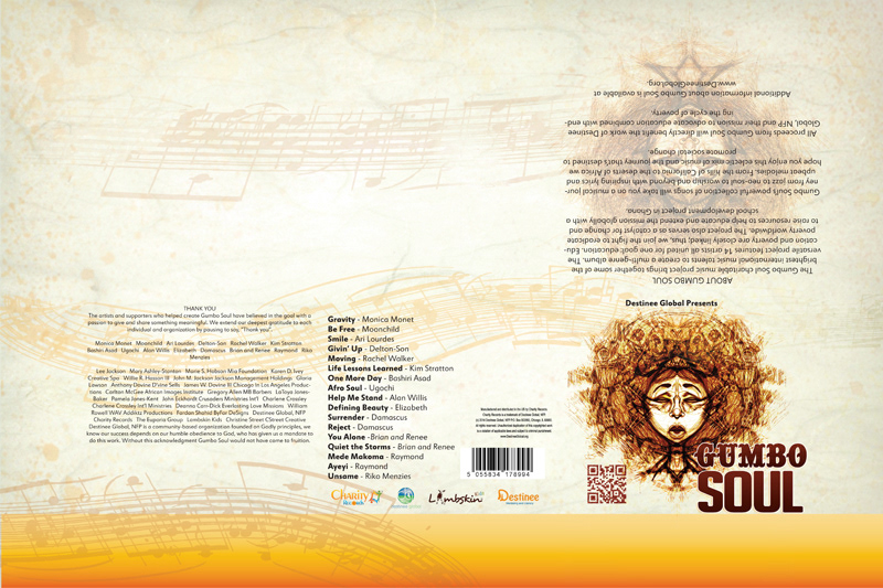 The backside of the cd type and set up compiled in InDesign