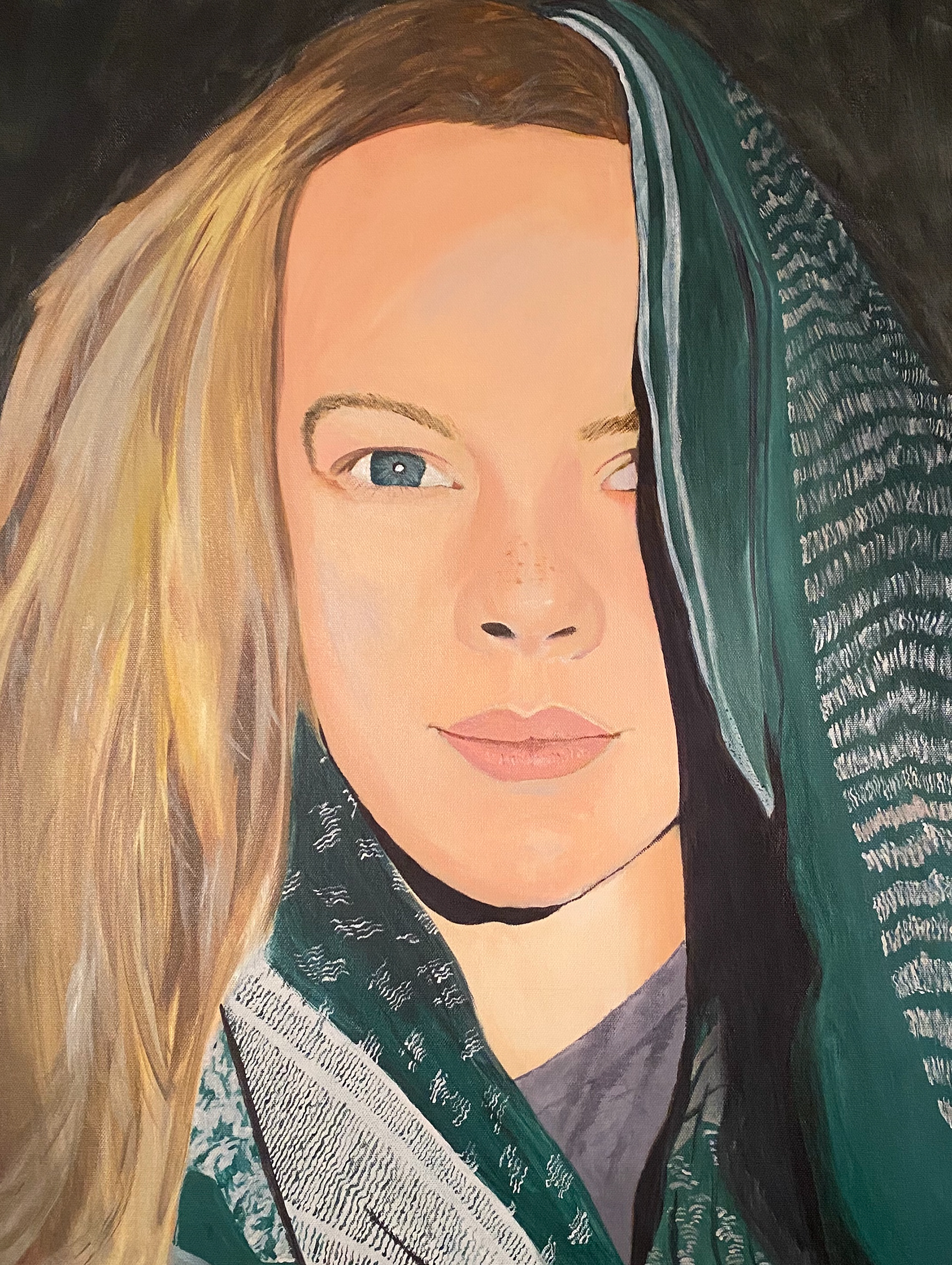 Acrylic, Self portrait 