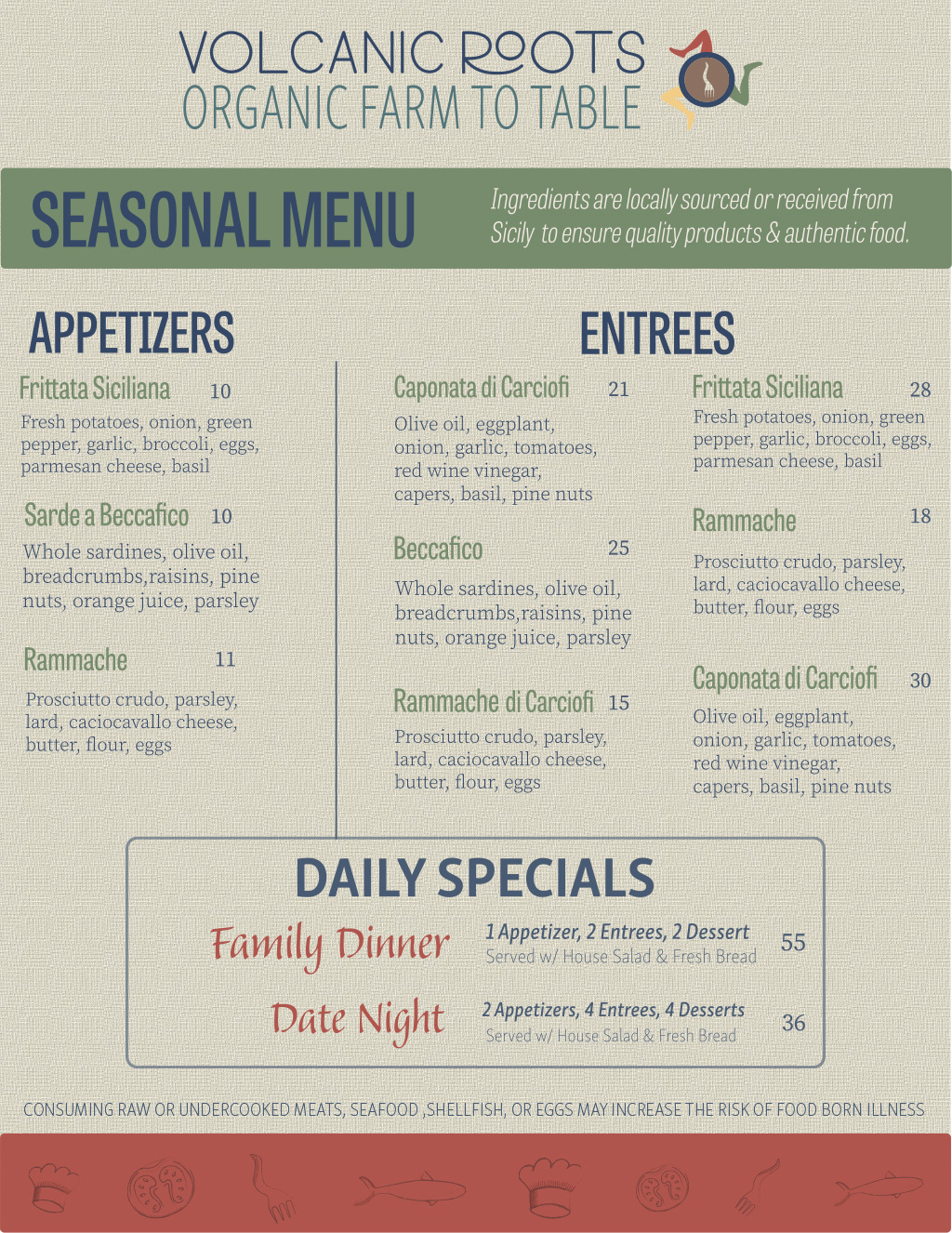 Flat Design-Seasonal Menu