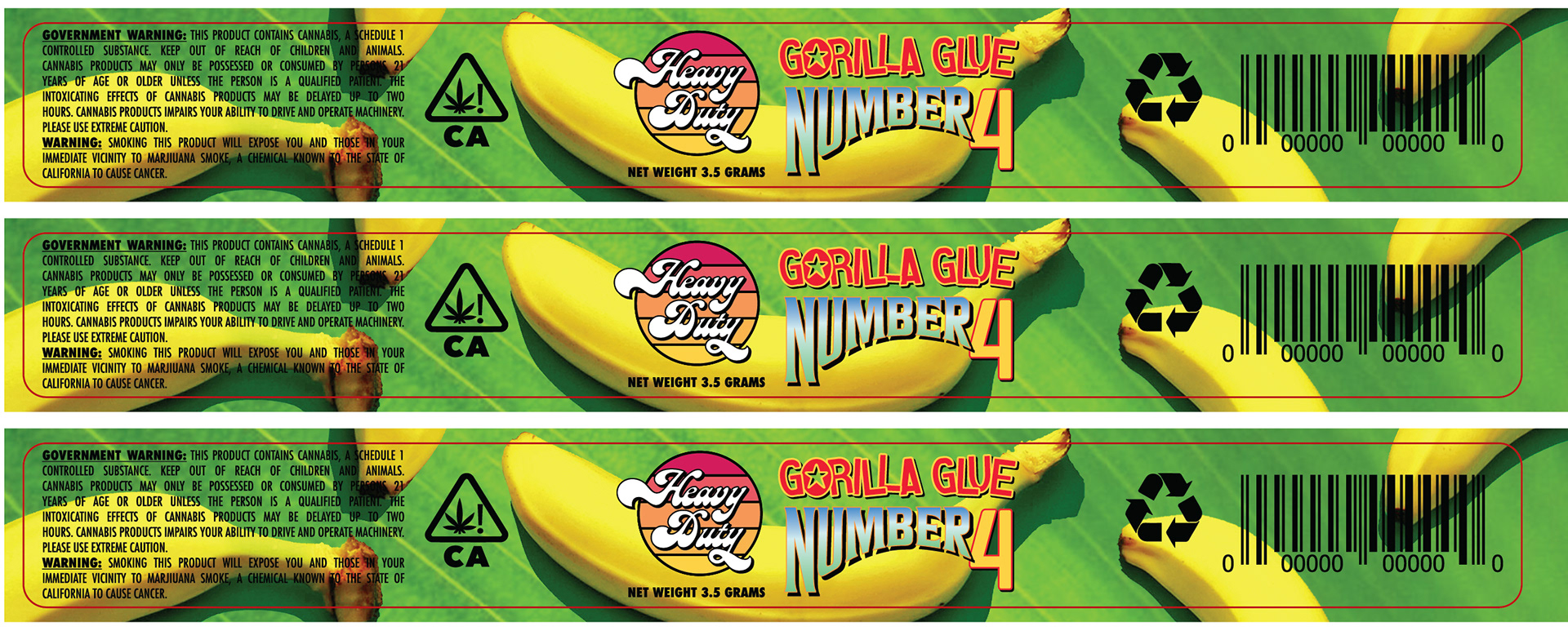 Label Design for Glass Jar - 3 Up w/ Cut Paths (Donkey Kong Parody)