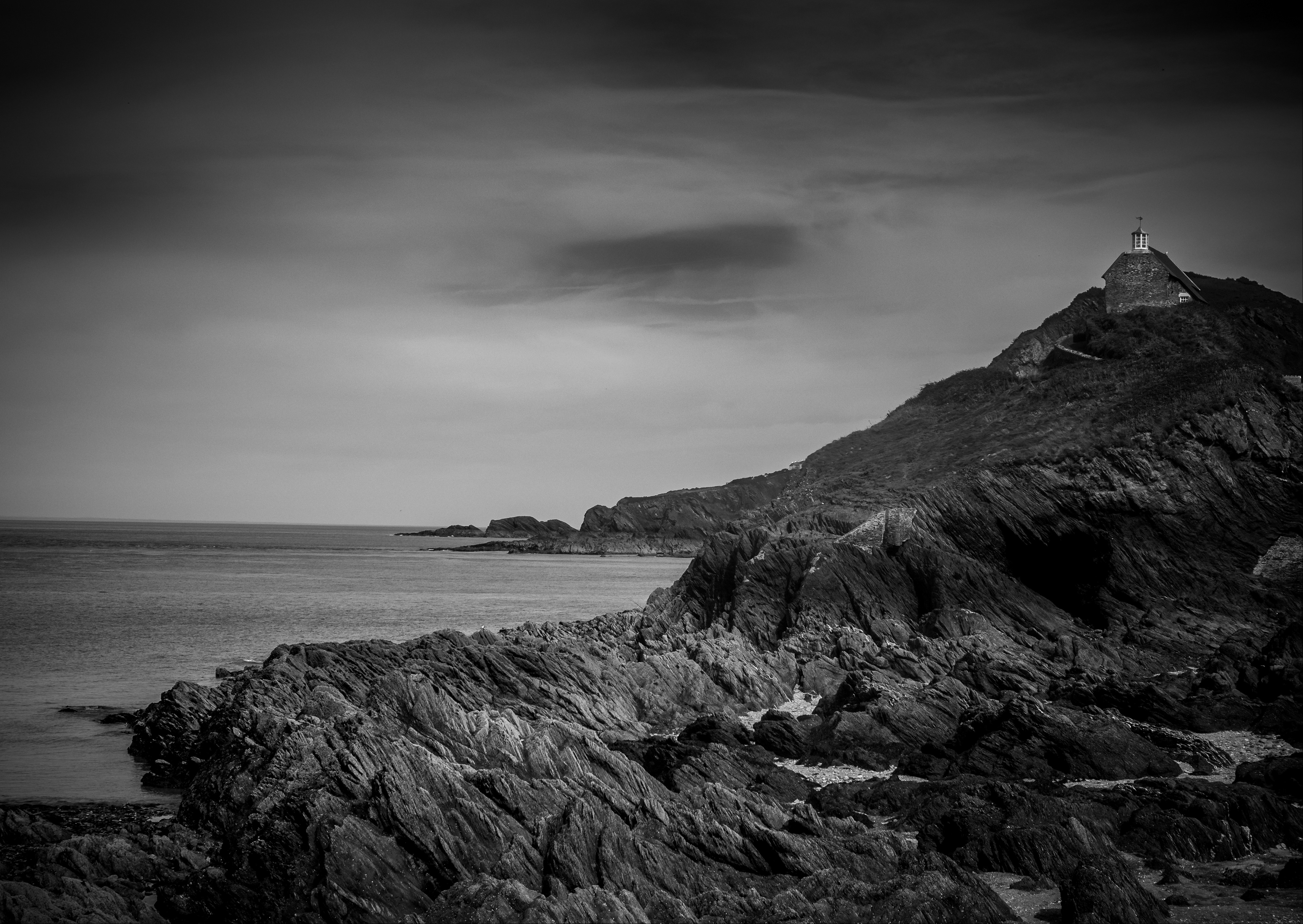 Lantern Hill. Ilfracombe, Devon. black and white photograph