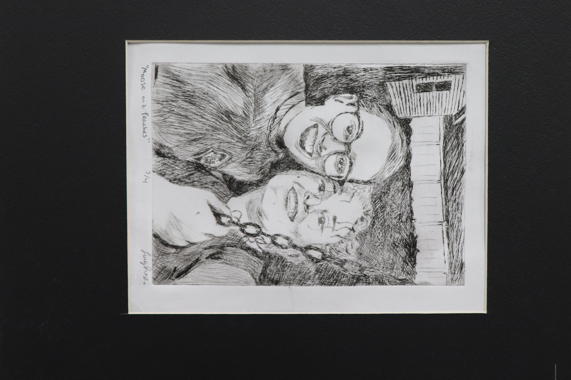 Lucy Rensberger, Grade 11, Westview Jr Senior High School. "Two Weirdos on a Swing", Printmaking. Jesse Martin, Educator.