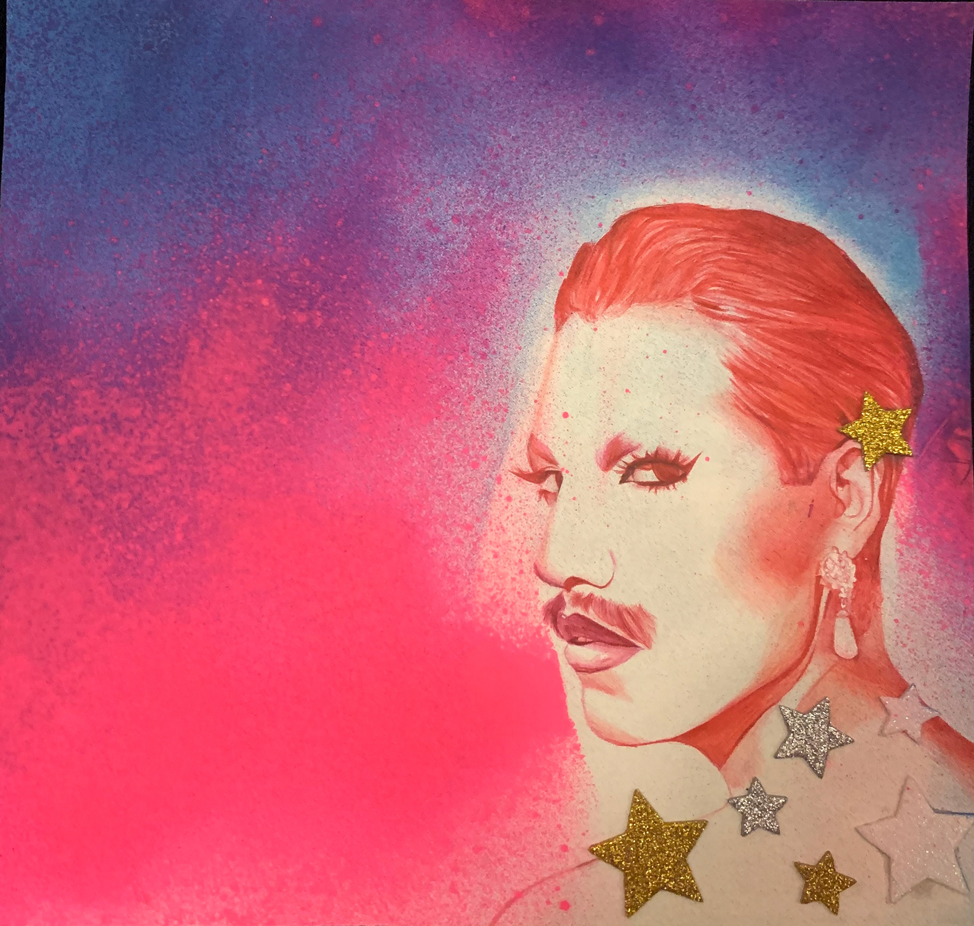 Galeena Gephart, Grade 12, Leo Junior Senior High School. Glamorous AND Masculine, Drawing & Illustration. Beverly Hinrichsen, Educator.