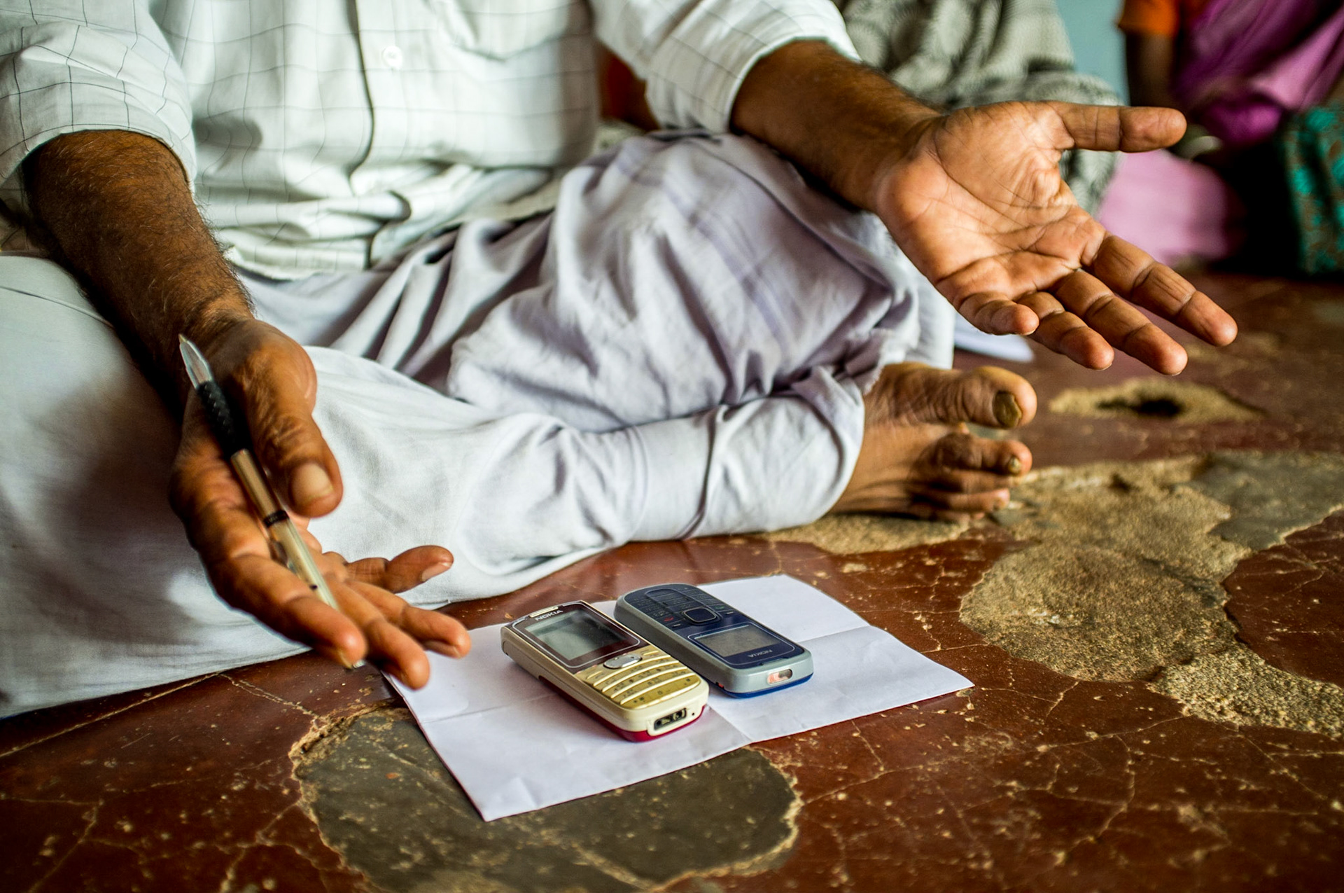 Andhra Pradesh, India. Cell phones are a common way to access agro-met information in many parts of India. Taken September 5, 2012.