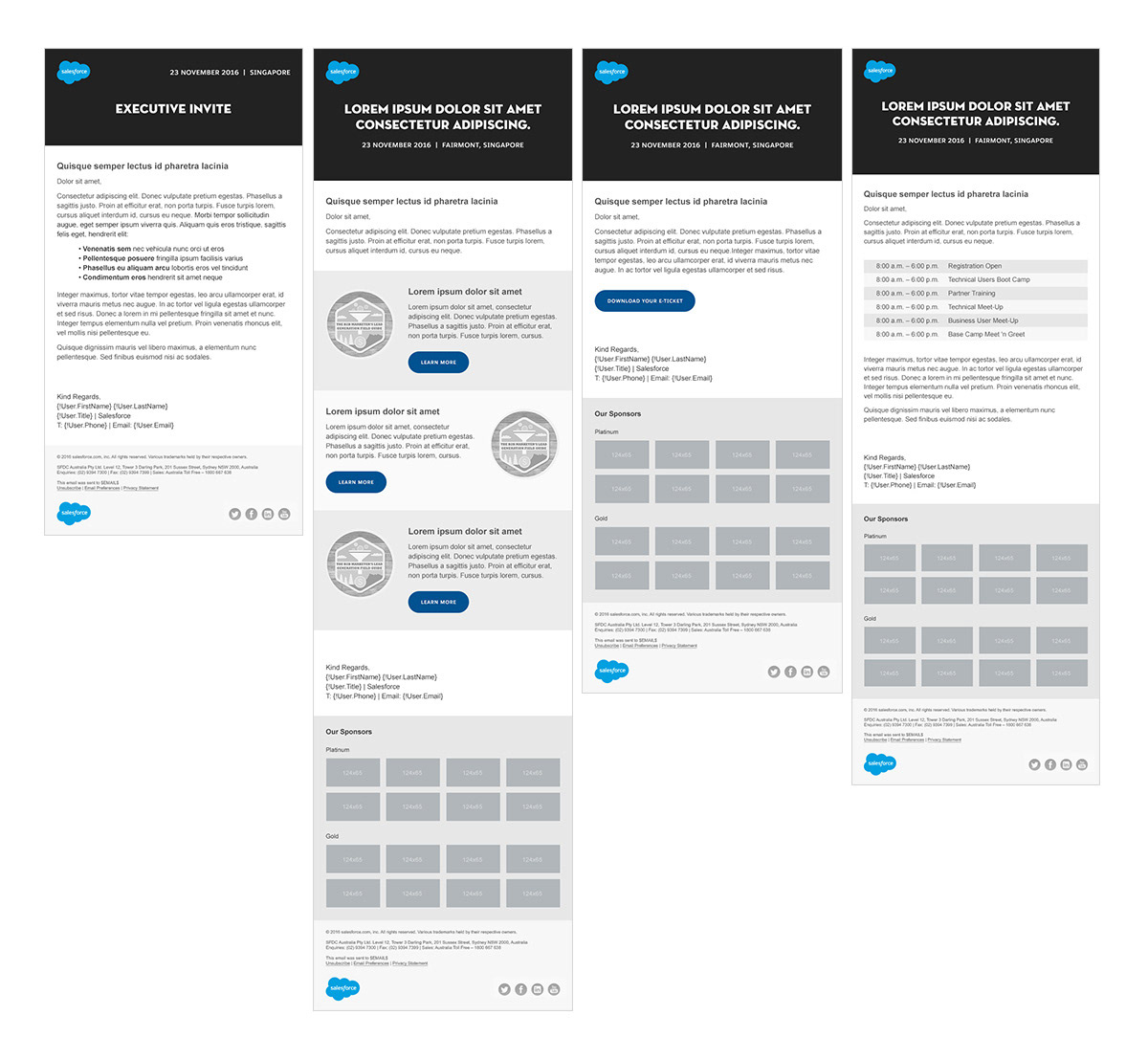 Tricia Creative Salesforce Email Wireframe Templates