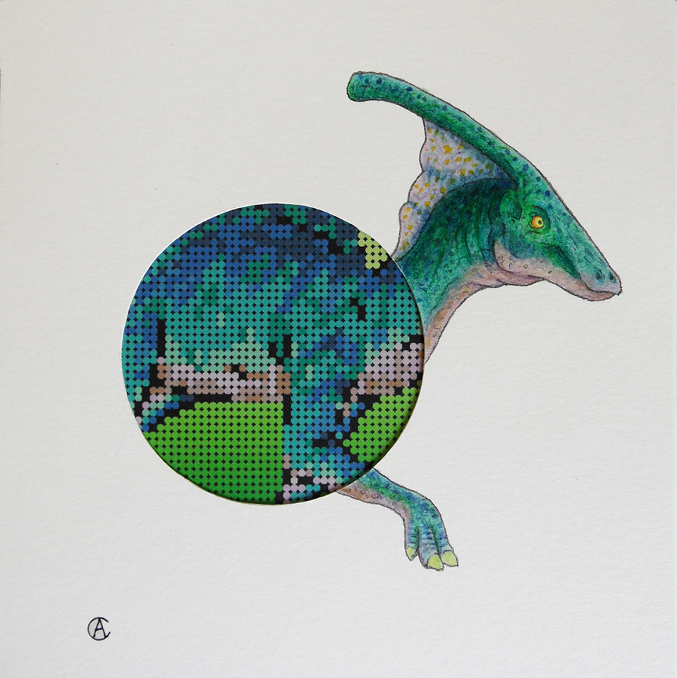 Parasaurolophus 6" x 6"