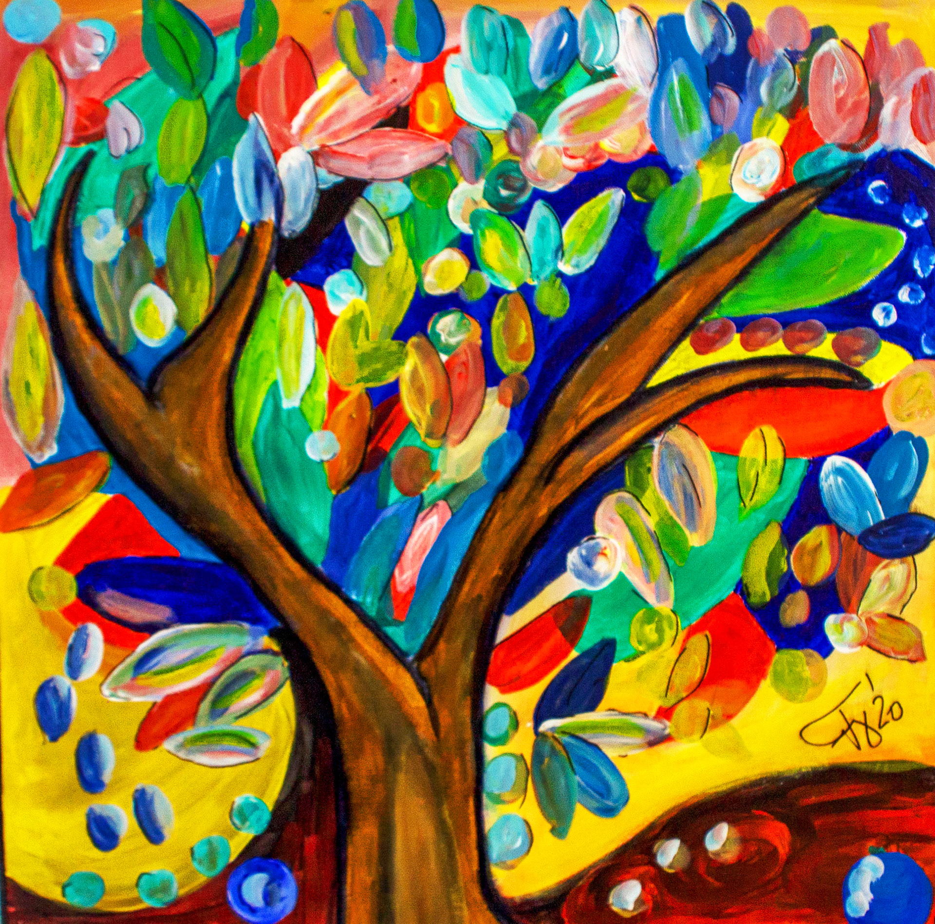 Lebensbaum 2020 | Frank Xavier Original | Acryl auf Leinwand | Größe 60 mal 60 cm
