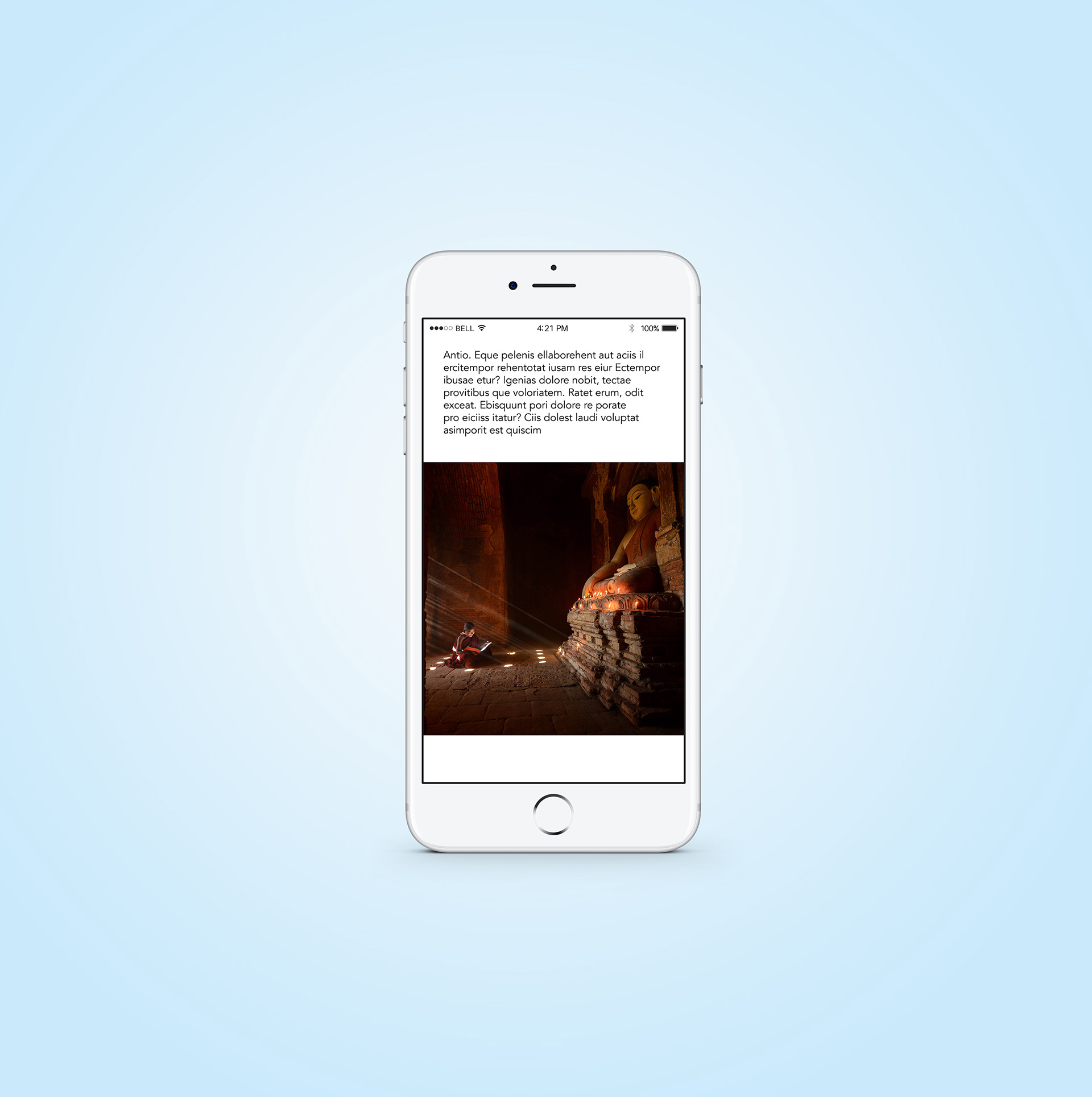 Mockup of the iPhone layout design