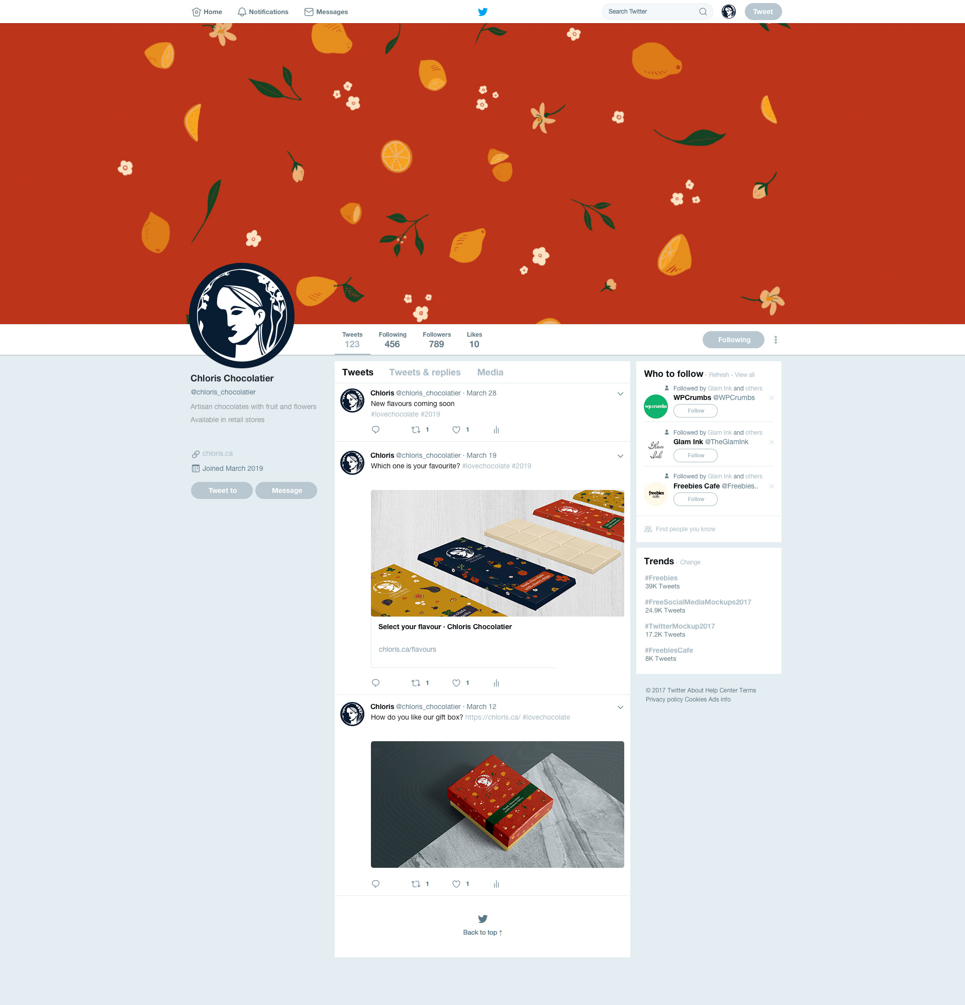 Twitter mockup