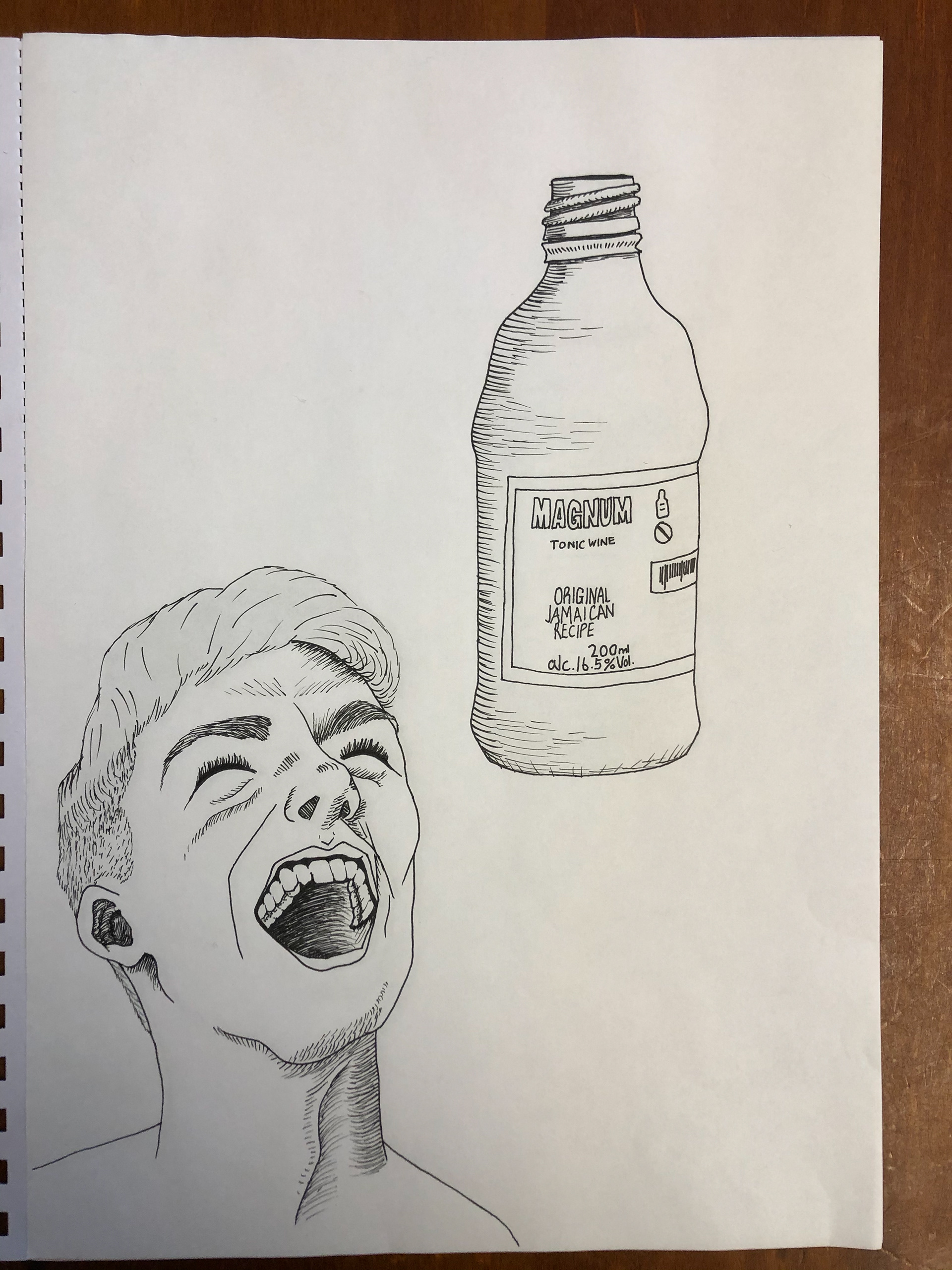 Outline in pen.