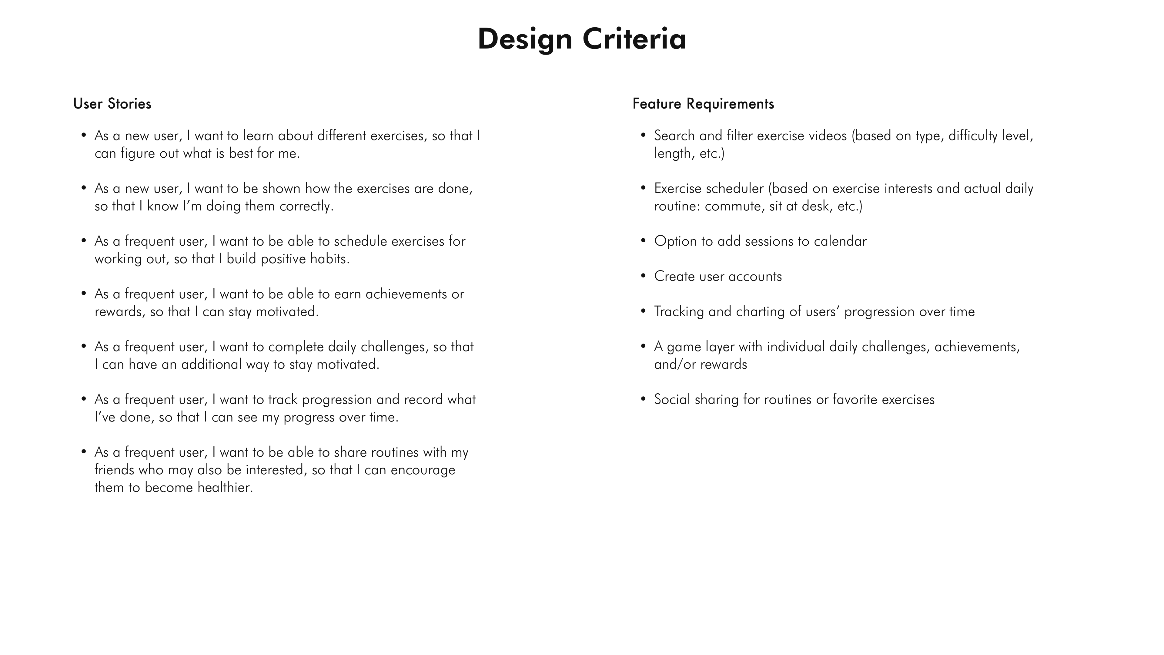 Design Criteria