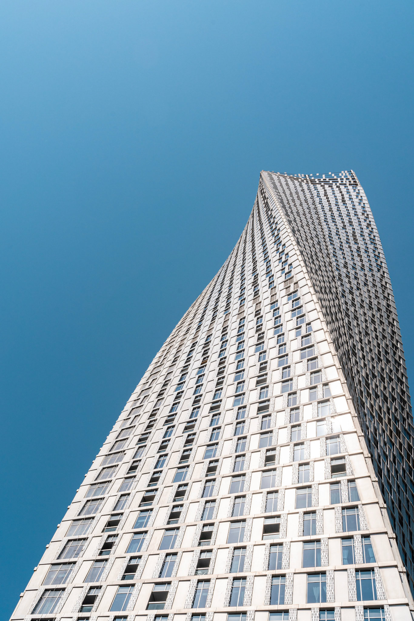 Dubai skycrapers against blue sky