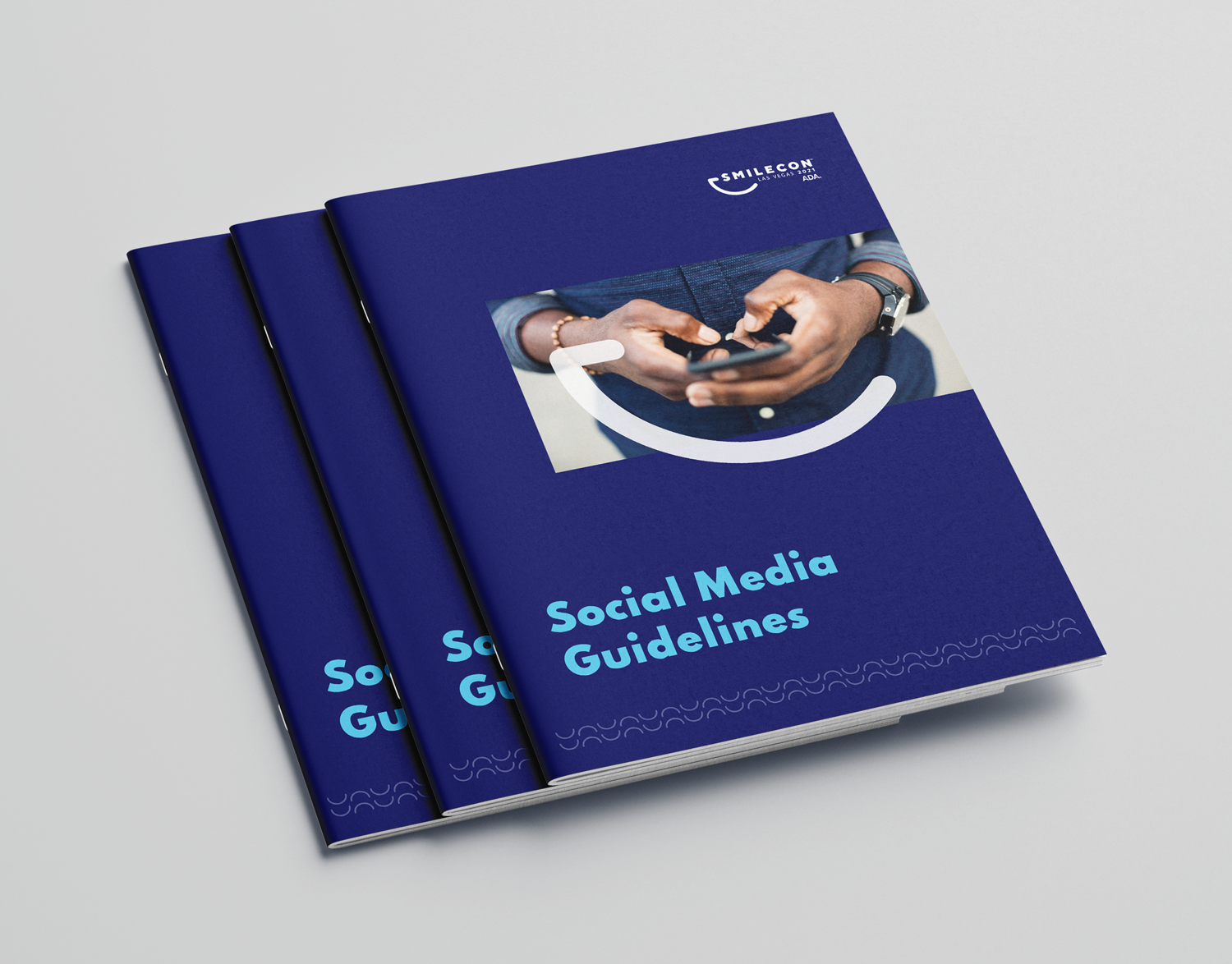 Image of repeated covers of the Social Media Guidelines for SmileCon