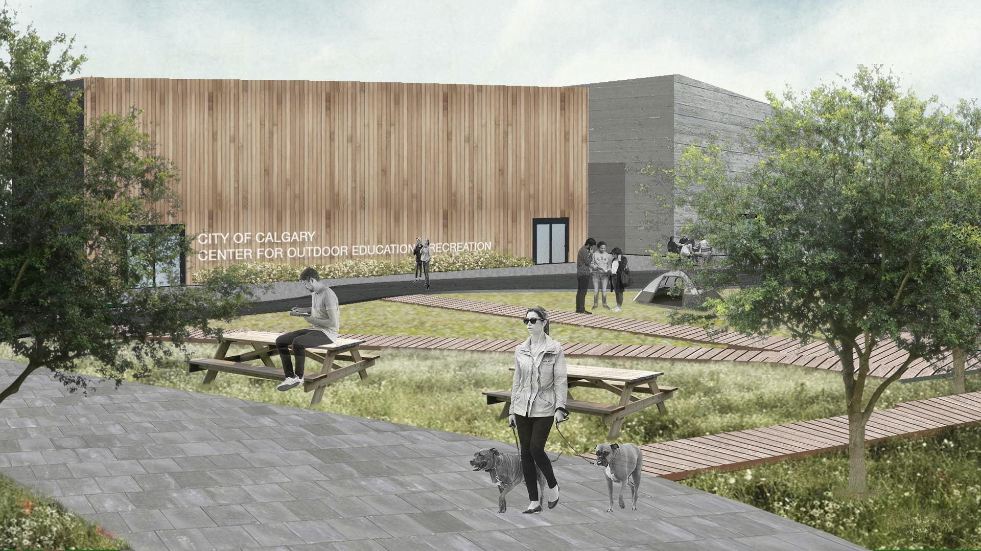 Outdoor Education Center Render: Looking North East