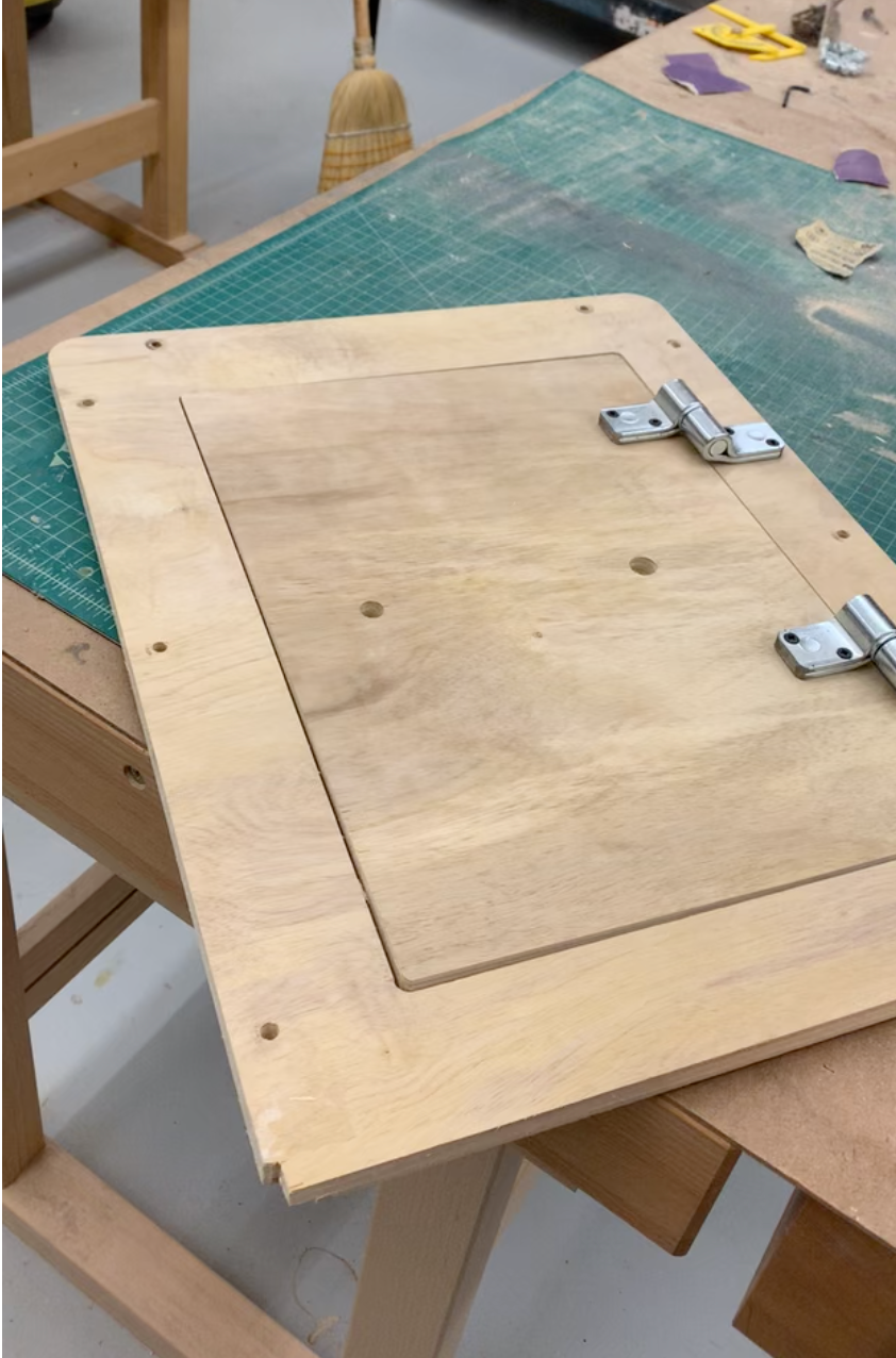 Door with gate hinges
