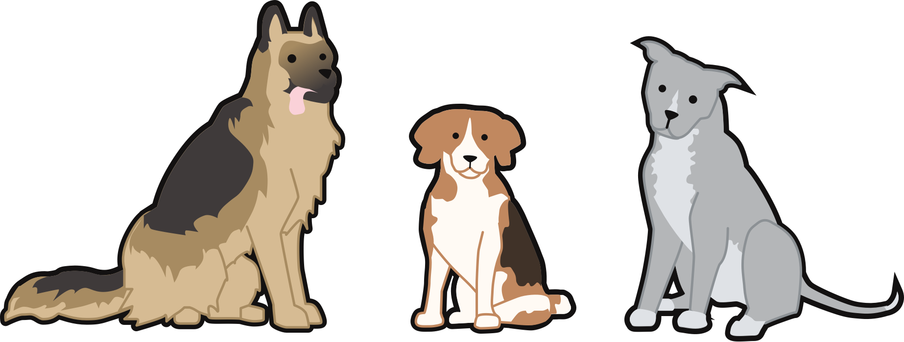 The three dogs in question.