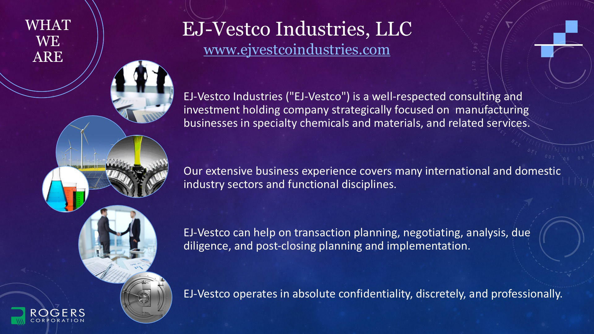 Layout sample page for EJ Vestco Industries