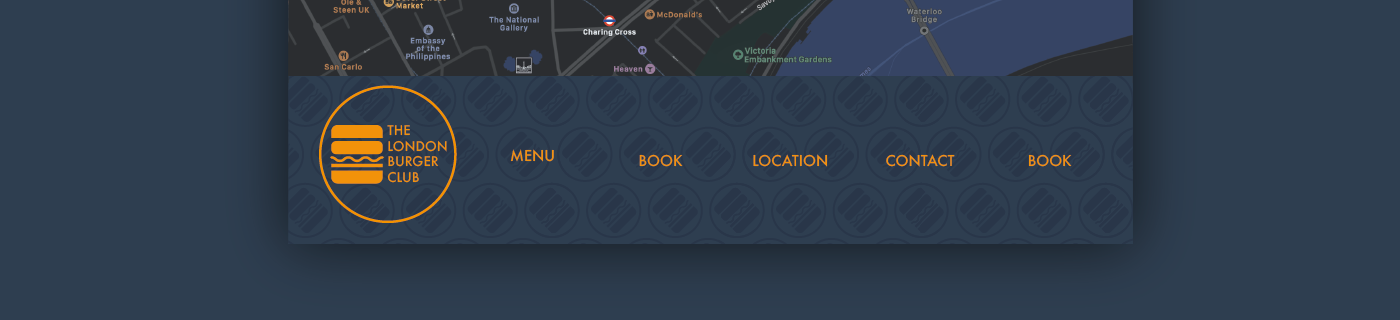 The London Burger Club Restaurant Website Footer