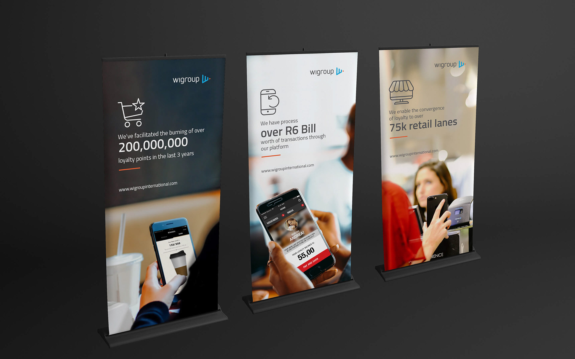 Pull-up banner designs for wiGroup.