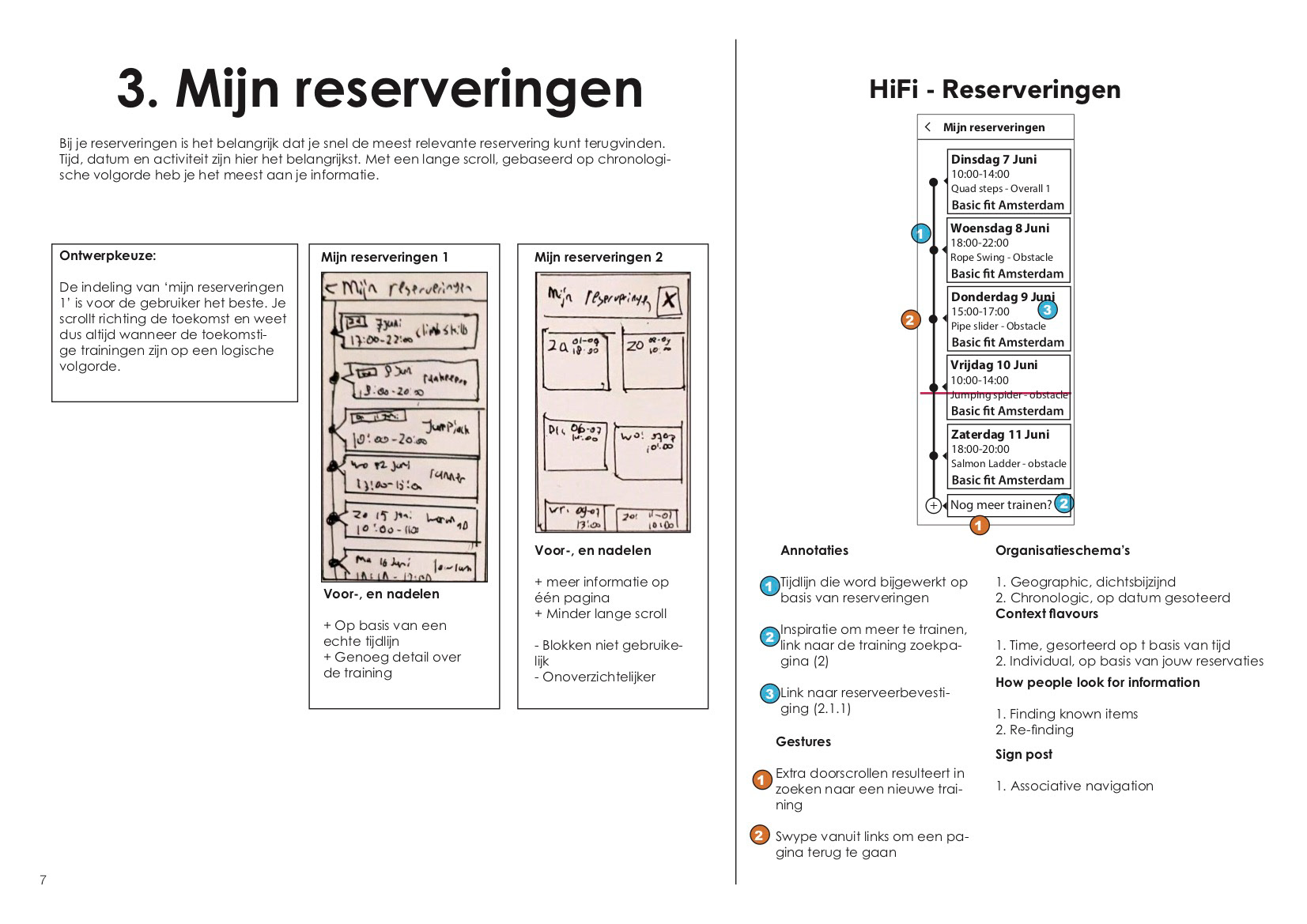 Hier kan je al je reserveringen zien in een tijdlijn