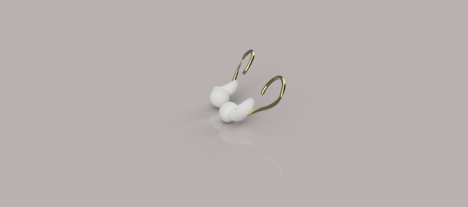 White silicone with gold aesthetic piece 3/4 angle