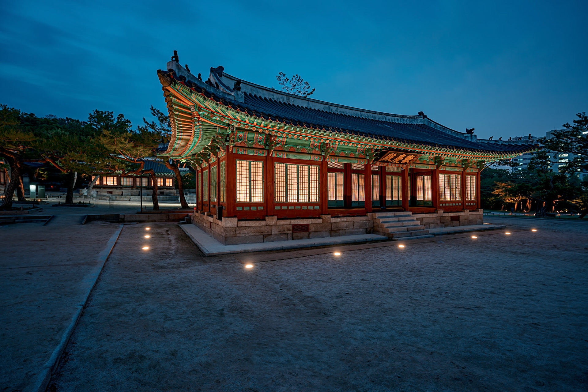 Seoul, South Korea - 17 May 2020: Changgyeonggung is one of the only palaces in Korea that offer regular night hours. Lit up wonderfully at night, this is a must-see for visitors to Seoul.