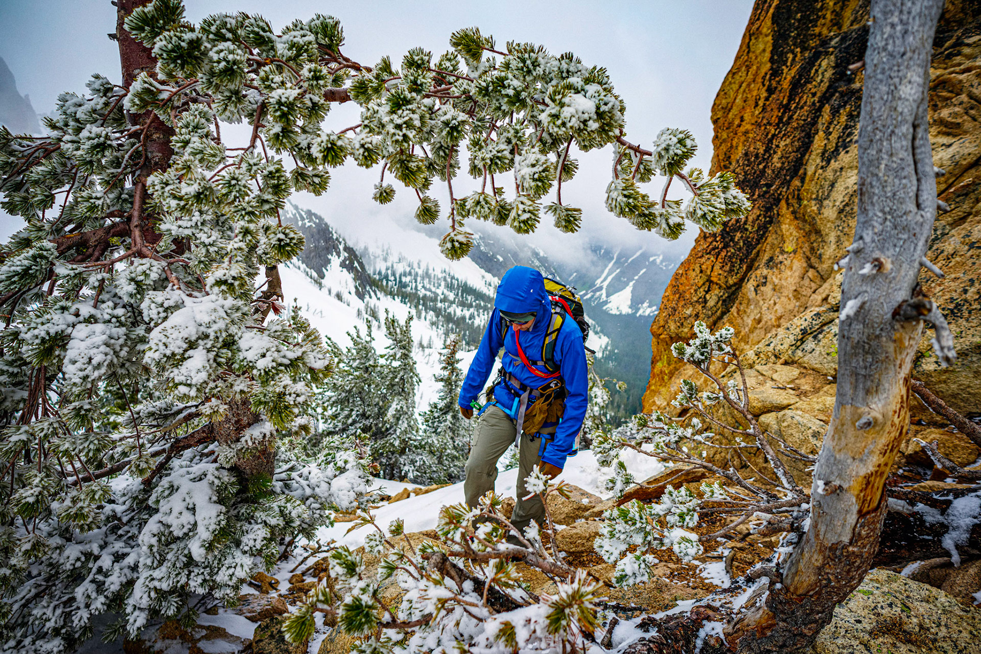 Rock Climbing at the Liberty Bell group in the Cascade Mountain range in Washington, USA