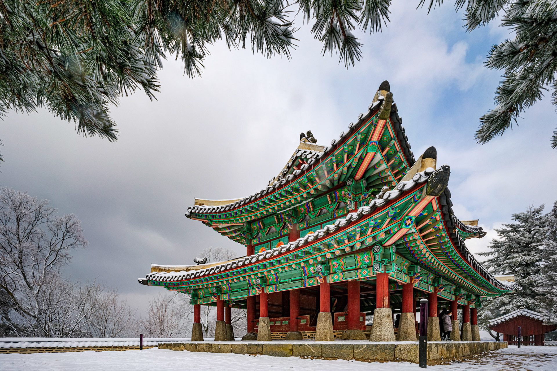 Seoul, South Korea - FEB 16 2020: Namhansanseong is a historic mountain Fortress City near Seoul, South Korea. It was used as an emergency Capital City during the Joseon Dynasty.