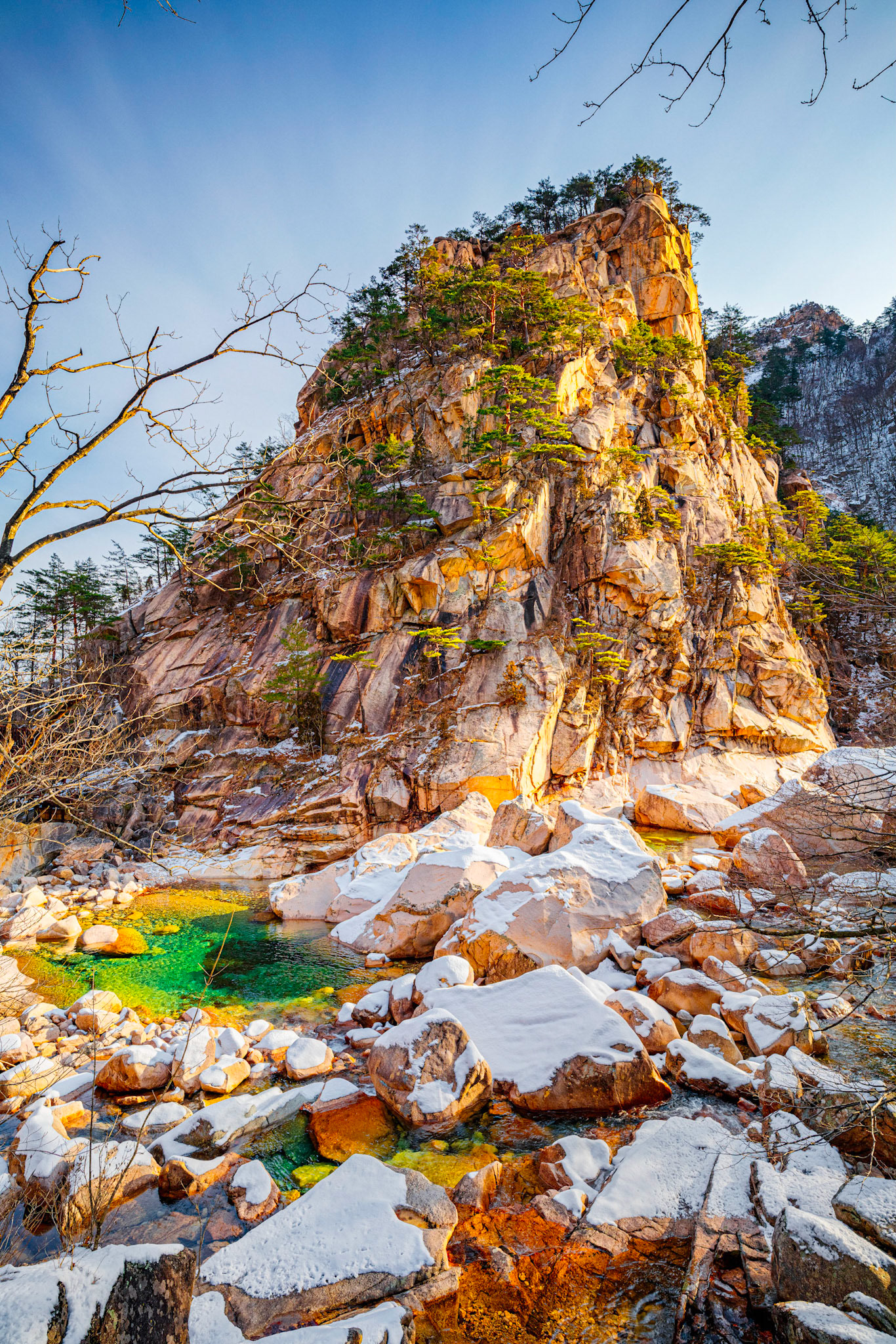 Teal Blue waters of Seoraksan National Park Mountain Streams