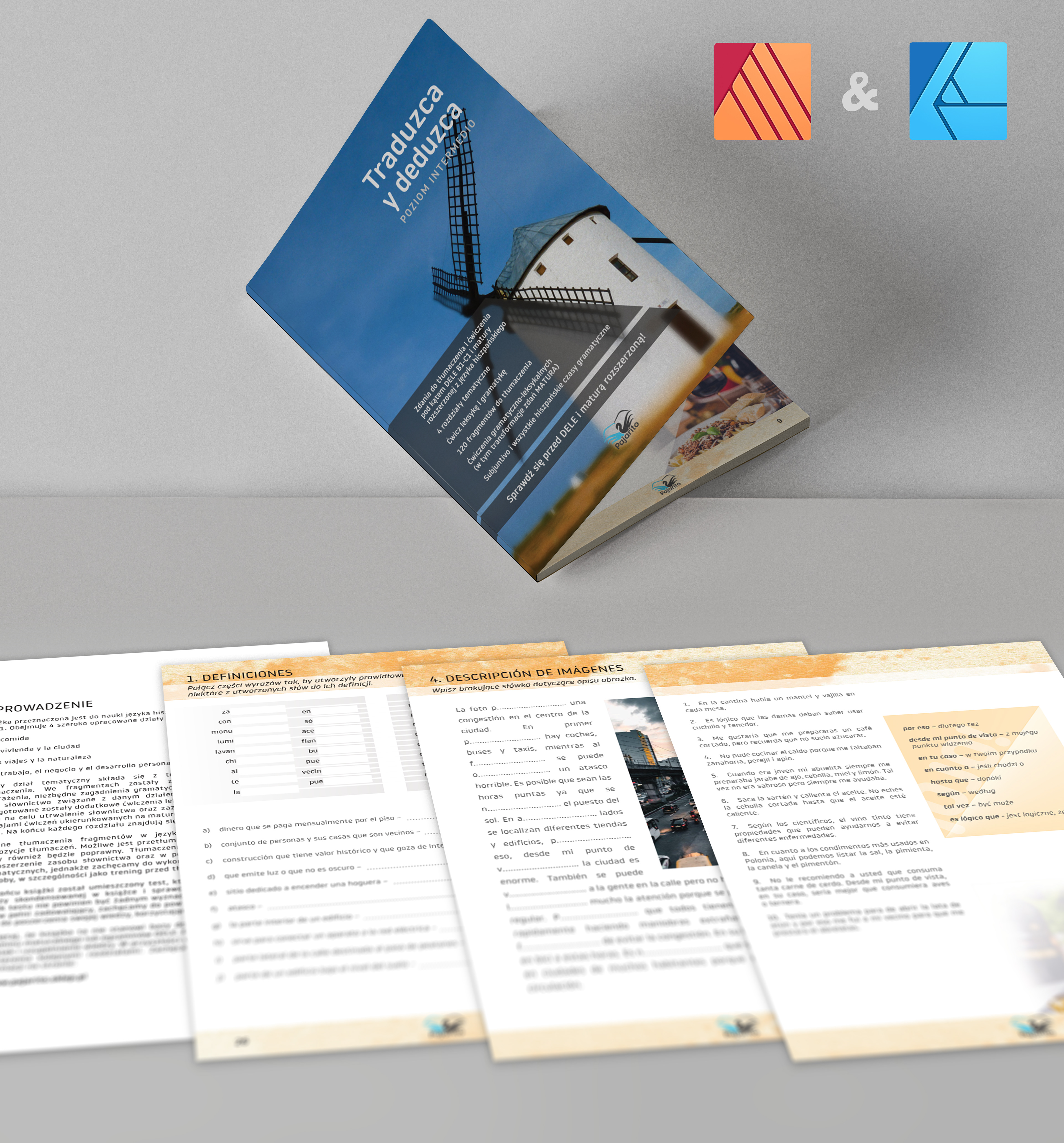 Multi-chapter excersise book for advanced Spanish learners. Adffinity Publisher and Designer.