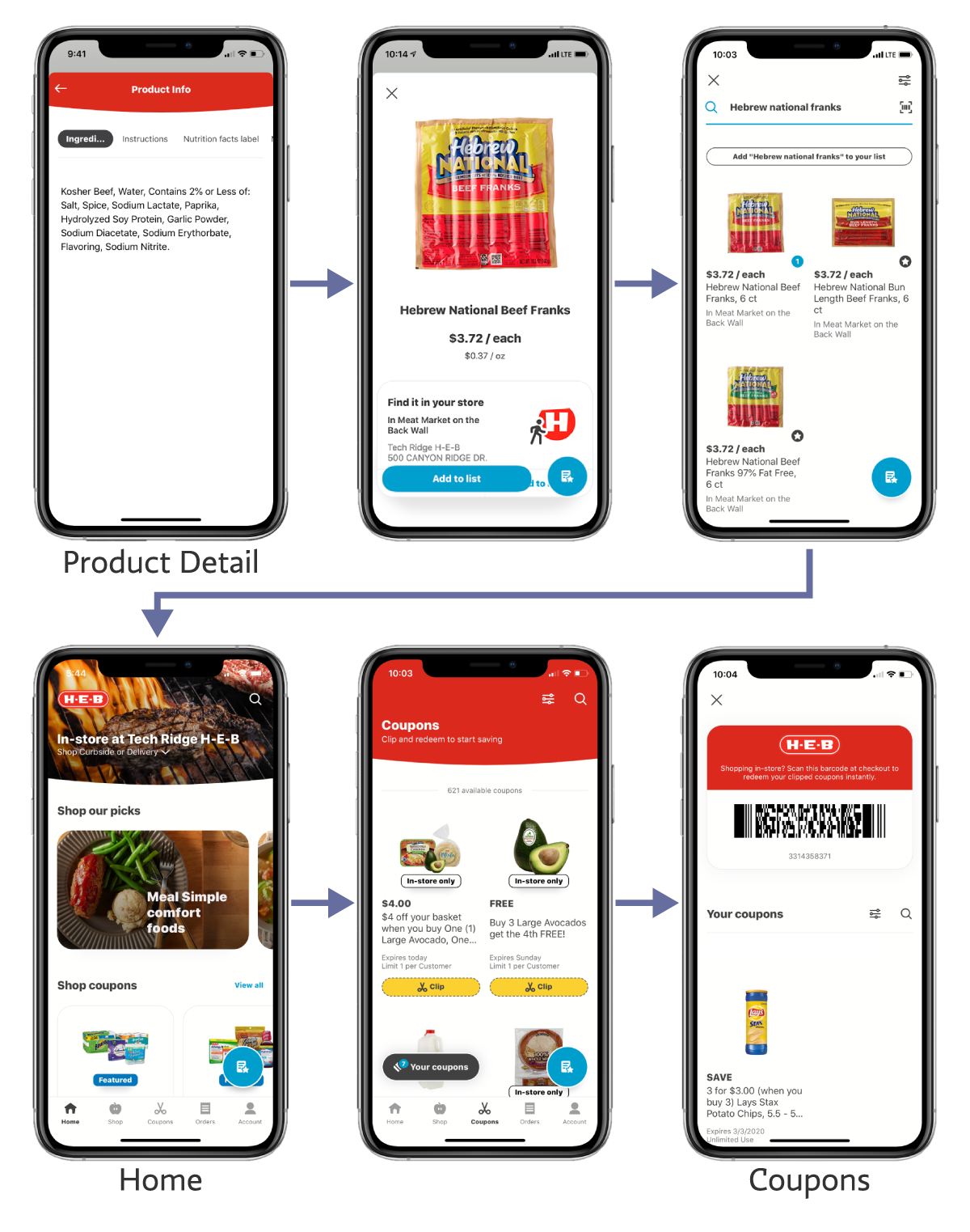 The Portfolio of Ellen Coonrod Review of HEB Mobile App