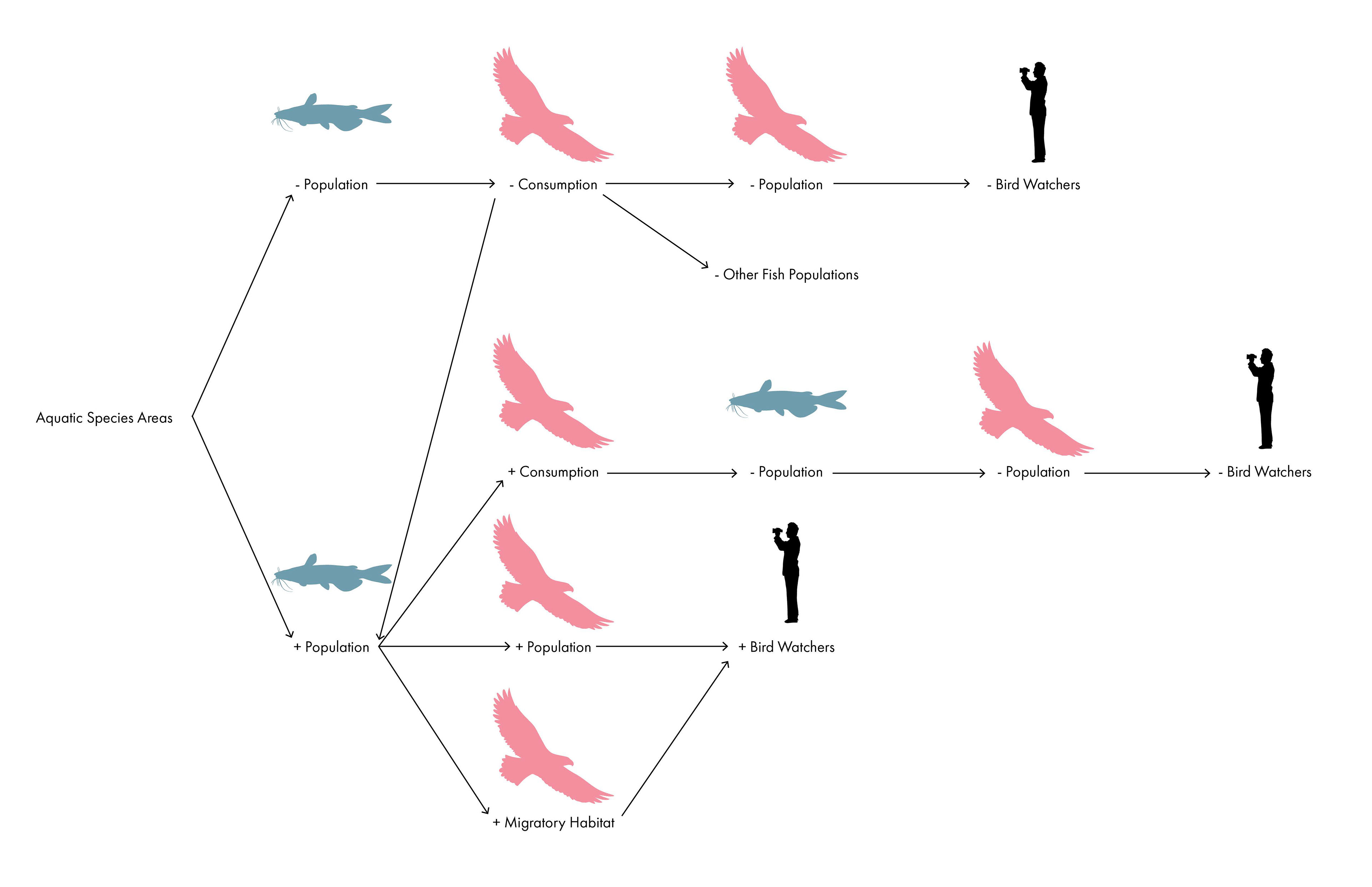 Triptych 3: Catfish, Bald Eagles, Bird Watchers