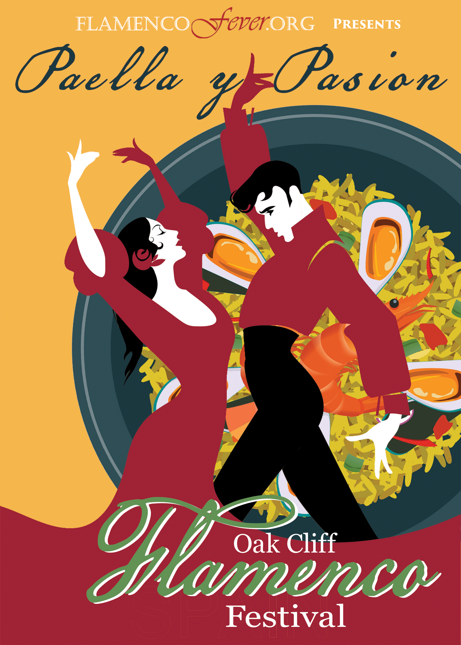 Paella y Pasion postcard (front), 5"x7", 2021