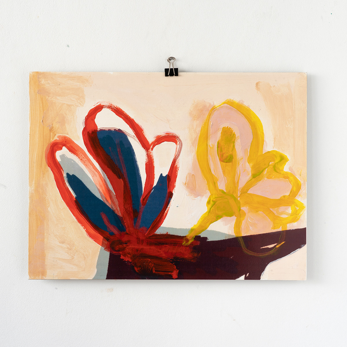 blooming only for a single day, mixed media on Steinbach, mounted on cardboard, 40x30cm, 2021