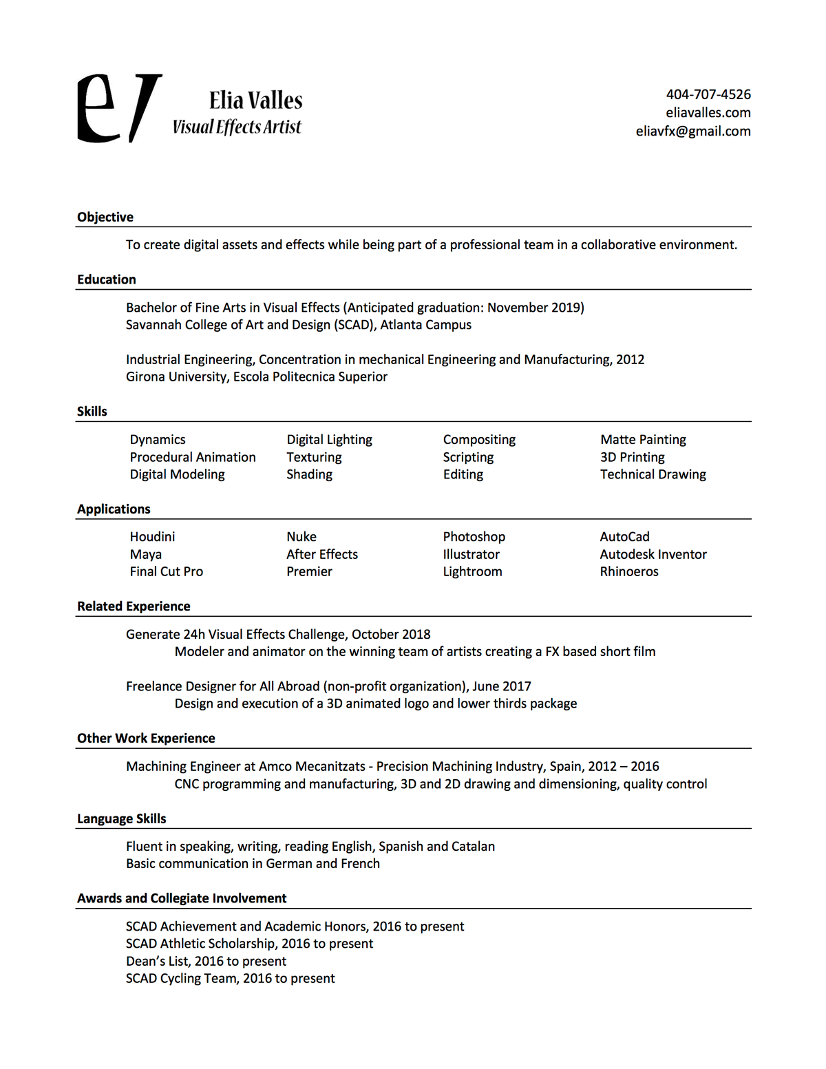 Elia Valles Gamundi - Resume