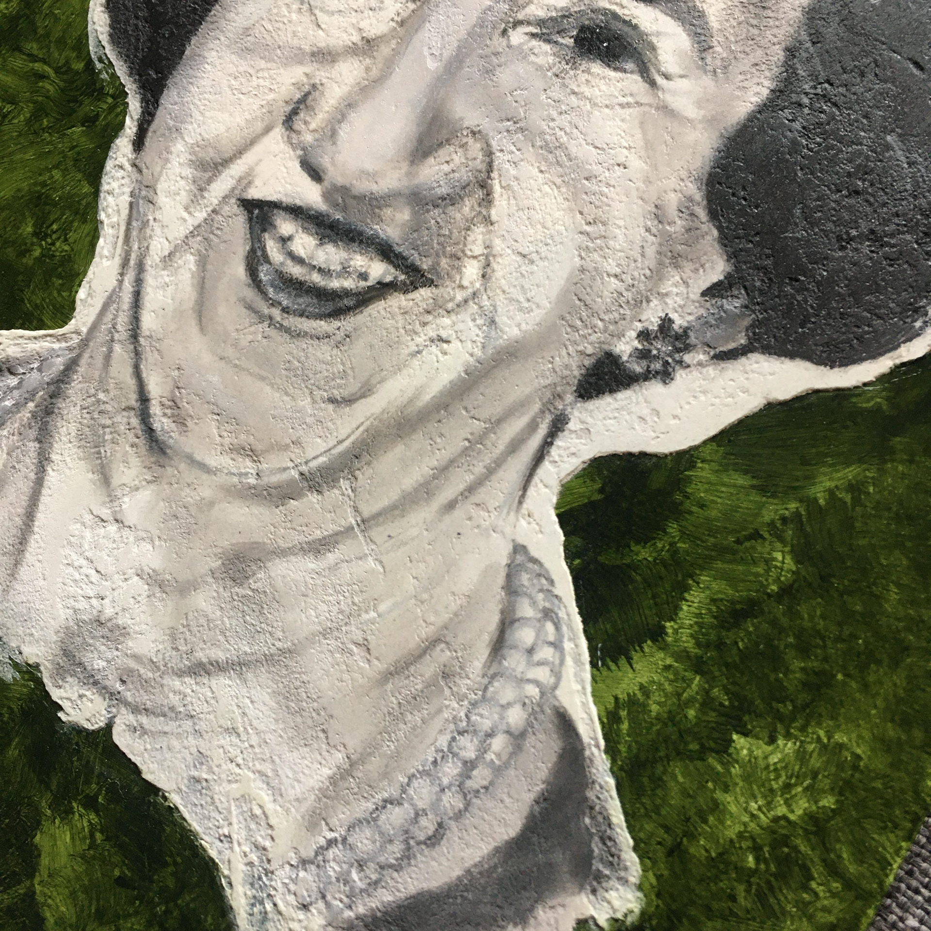 Baba, 2/2, pastel, fibre paste and acrylic on panel, 9"x12' ©Ginger Sedlarova 2020