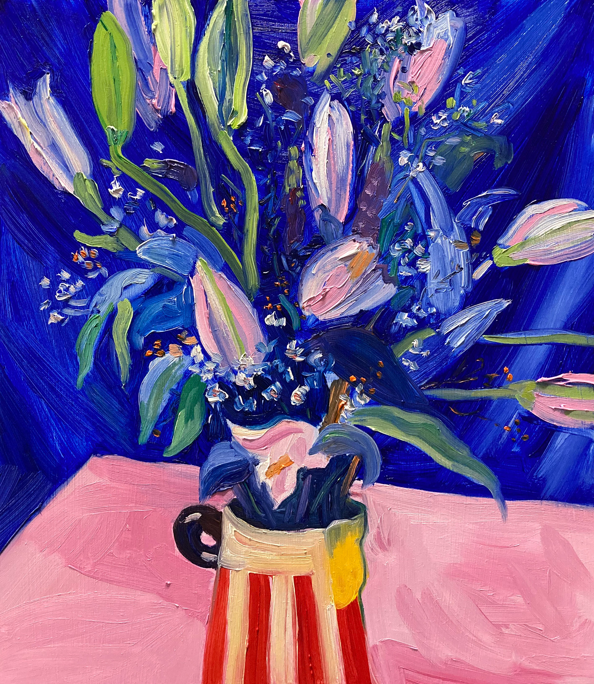 Vaas met Bloemen II, oil on wood, 35 x 40 cm