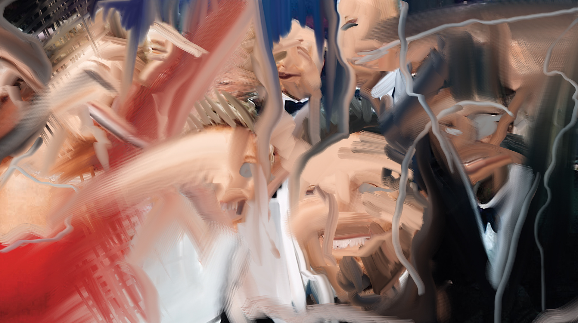 “Oscar’s Selfie,” 2020, digital painting on aluminum sublimation, 42” x 23.5”