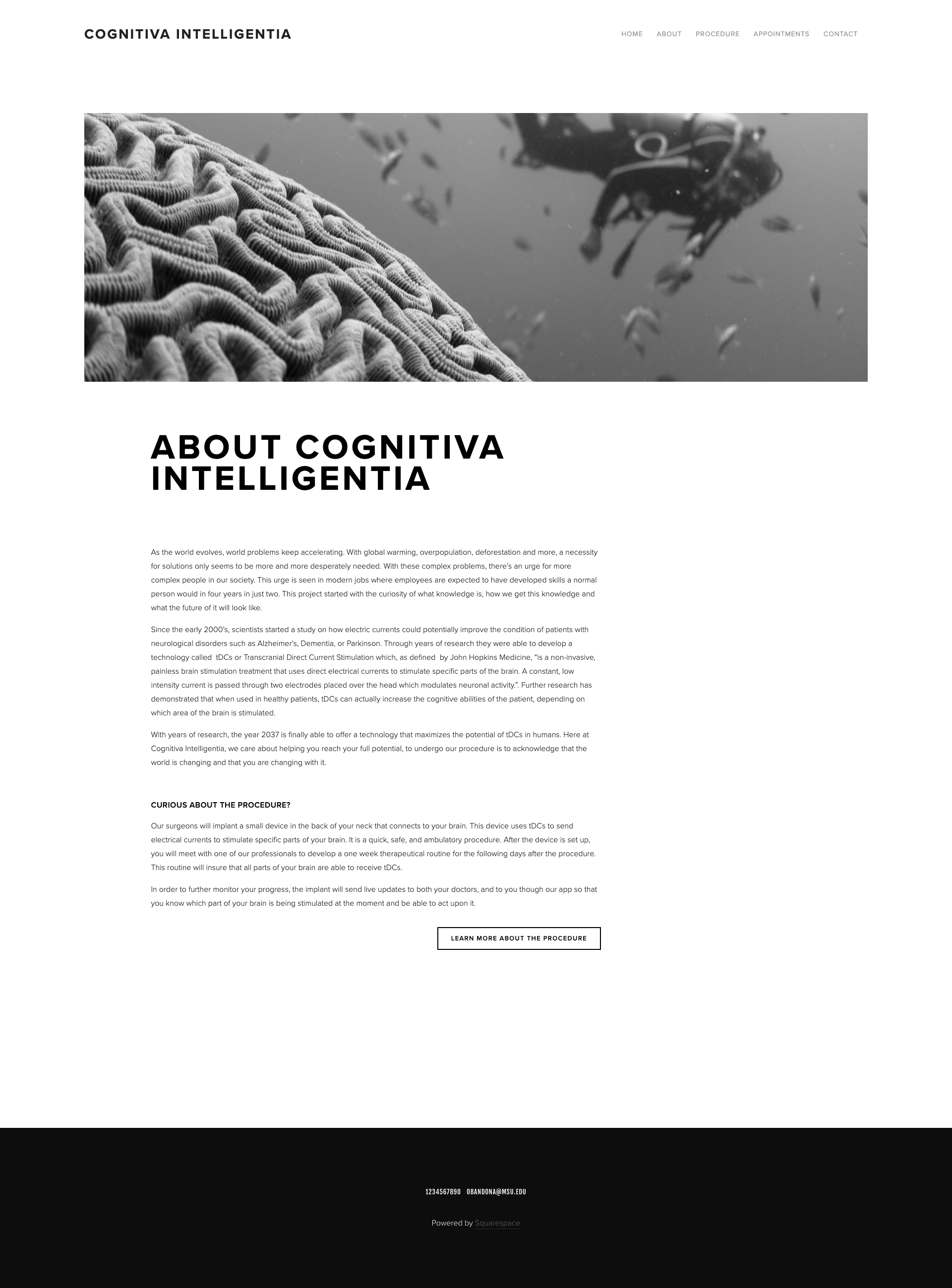 The ABOUT page is intended to give some background on the project and direct users towards the procedure