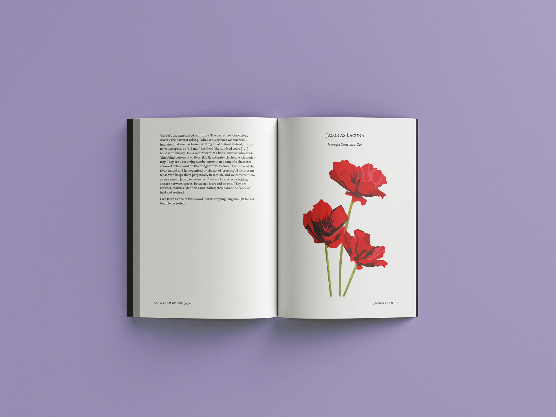 a page featuring artwork by an English Literature student