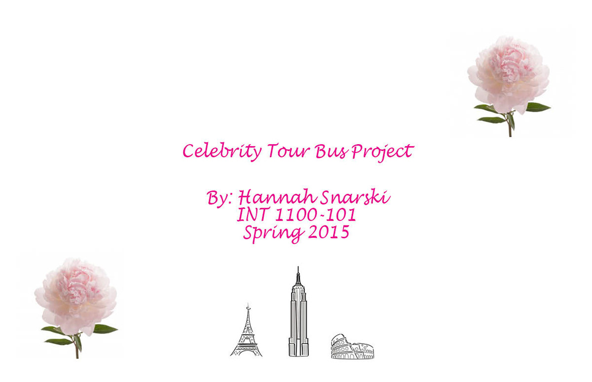 Hannah Snarski Celebrity Tour Bus Spring 2015