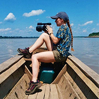 Caitlin O'Rorke filming in Peru