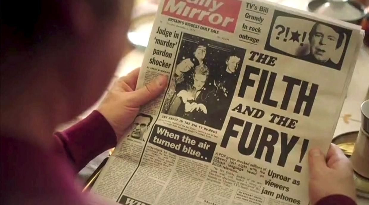 Newspaper Recreated for Sky Arts 'The Sex Pistols Vs. Bill Grundy'