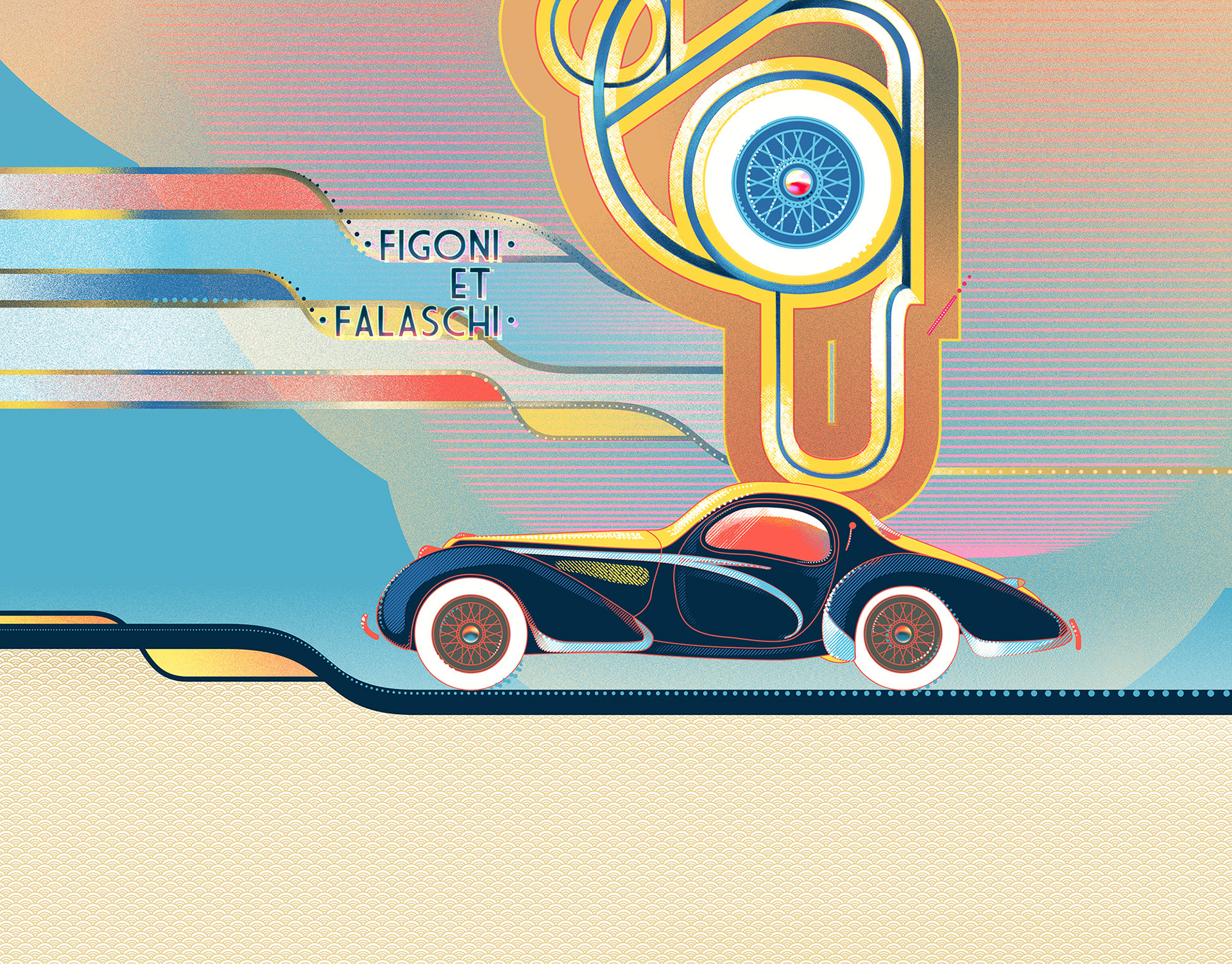 Wflemming Illustration Art Deco Automotive