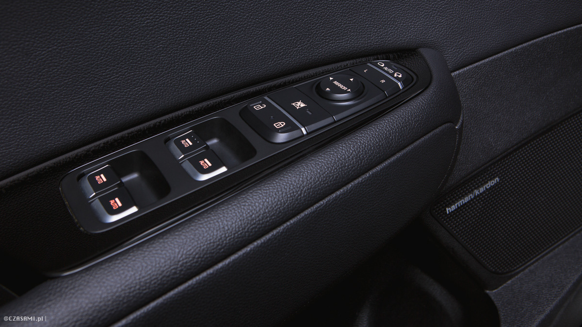 Panel drzwi kierowcy. Kia Optima GT. Fotografia motoryzacyjna CZASAMI.pl
