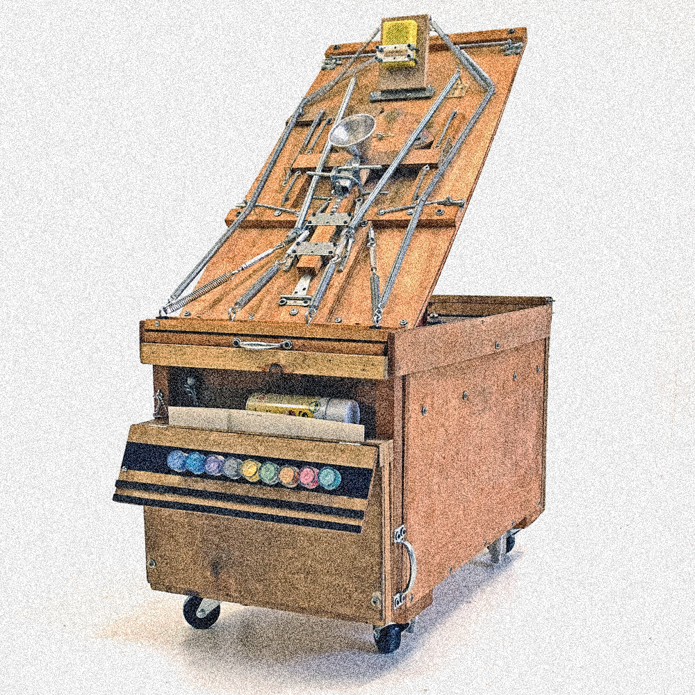 Front view of open machine