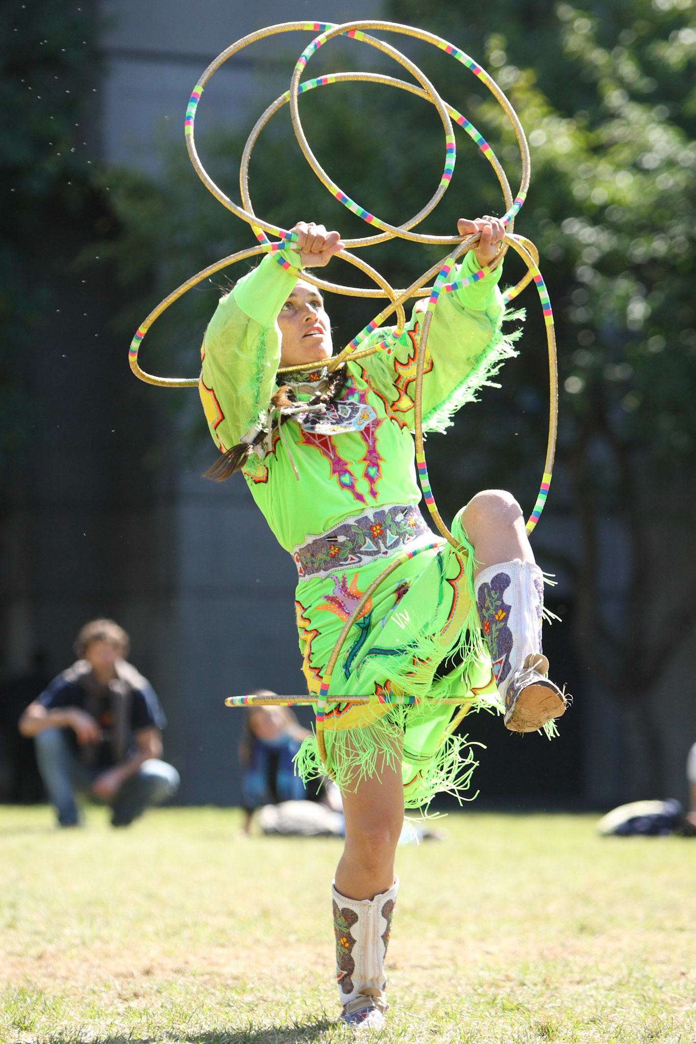 A hoop dancer performs at the 2008 Pow Wow organized by McGill’s First Peoples’ House. 