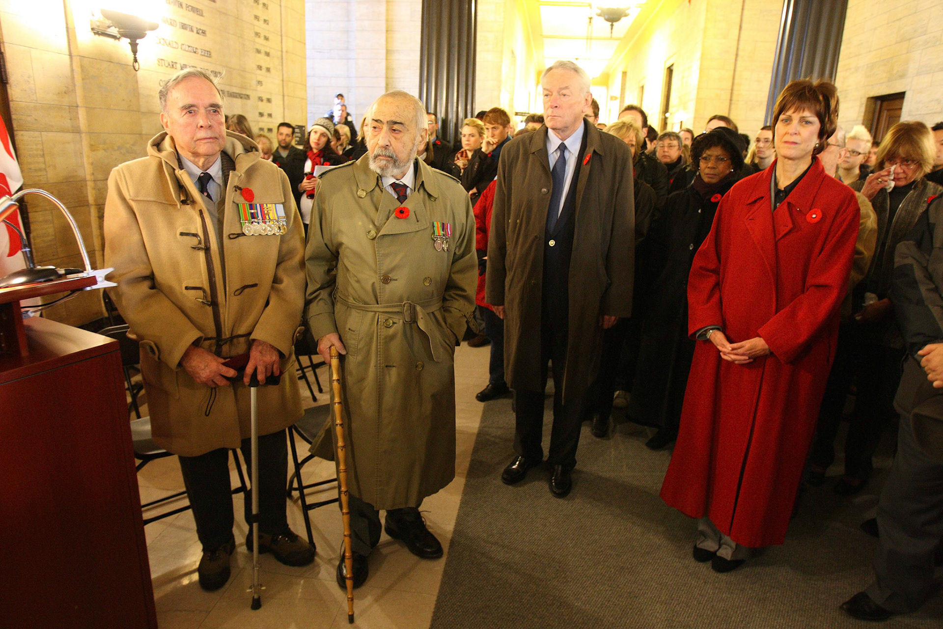 A Remembrance Day ceremony in the lobby of the Arts building, Nov. 2008.