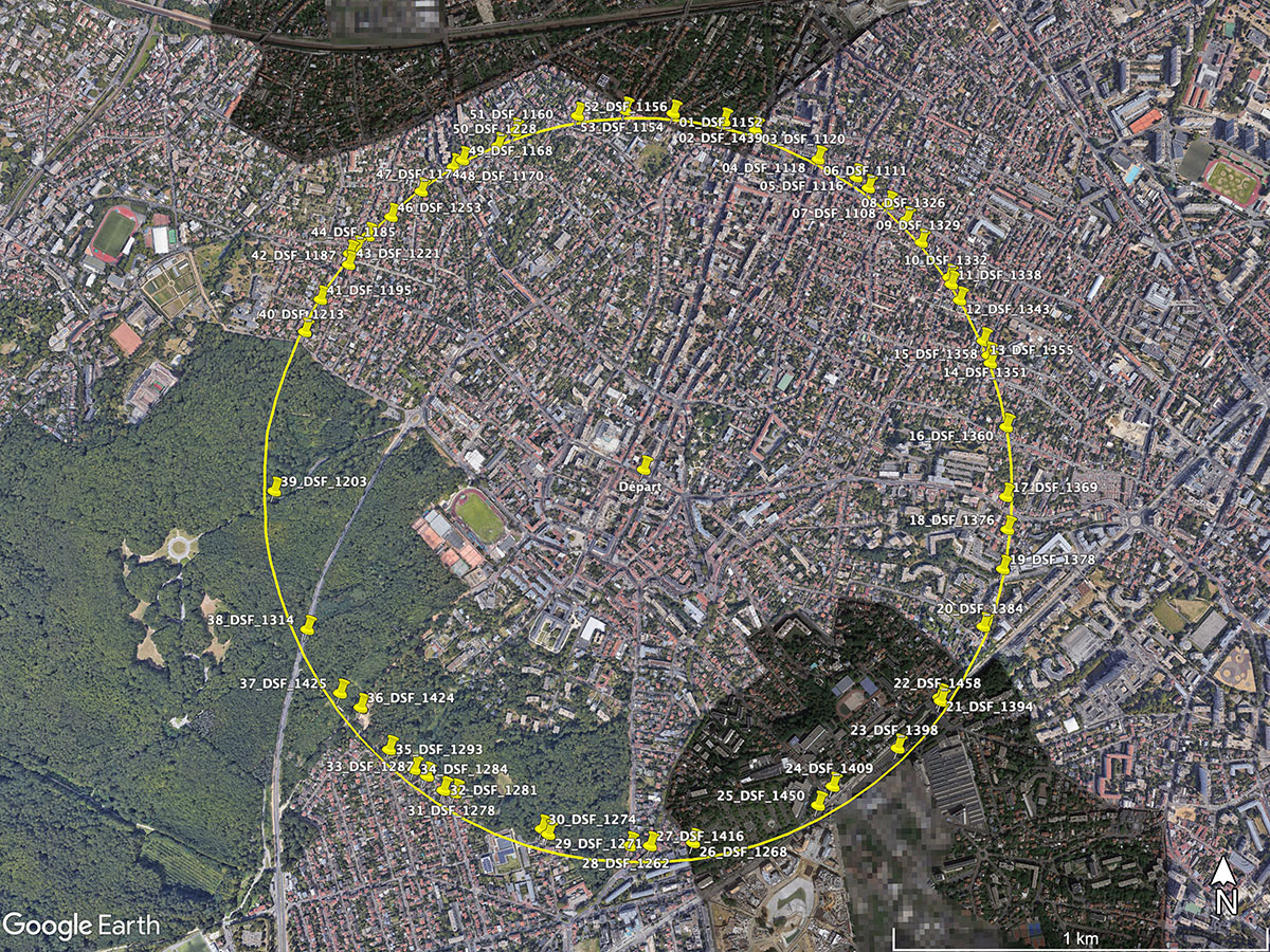 Périmètre 1 h. 1 km. annoté